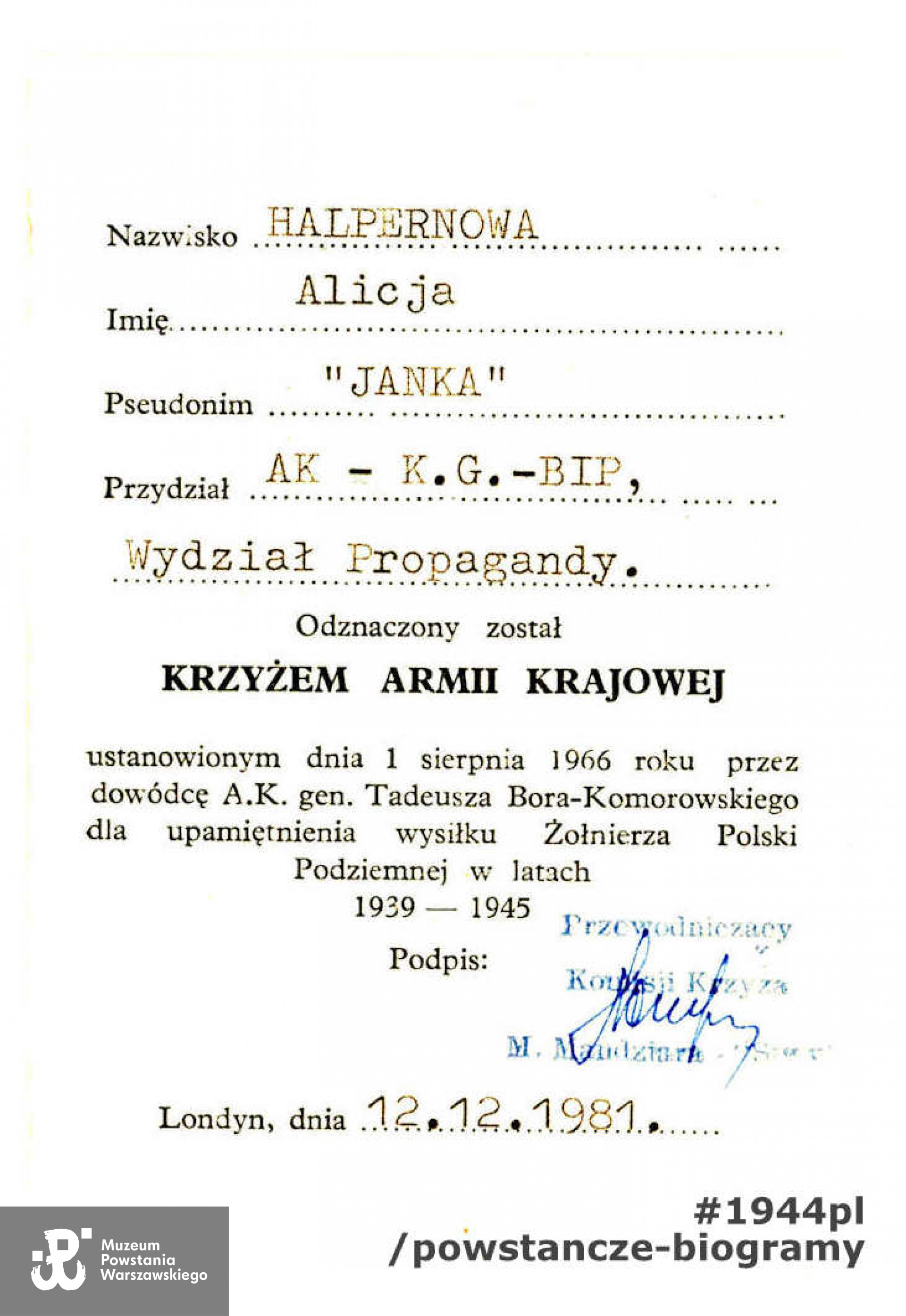Skan udostęnił p. Tadeusz Halpern 
