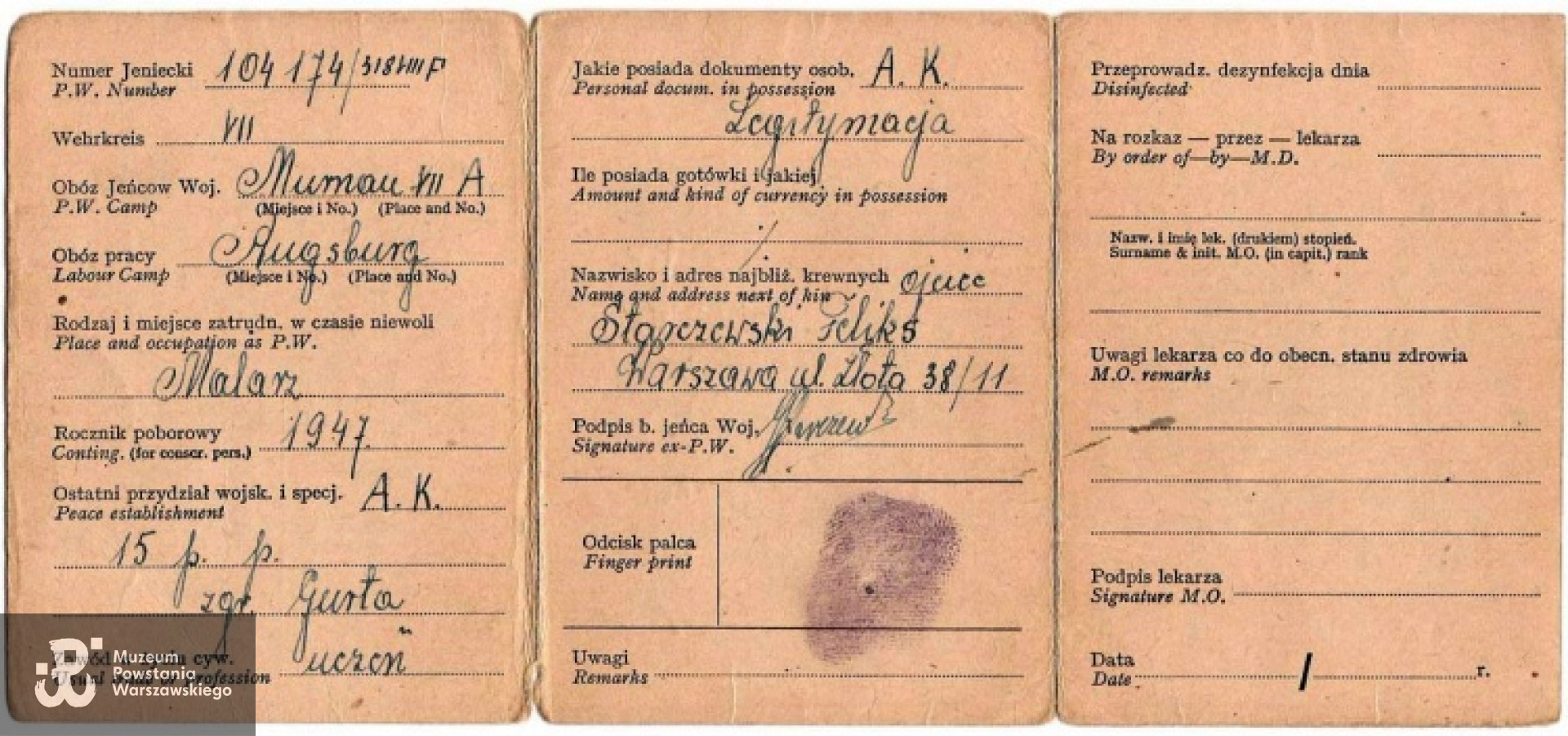 Legitymacja byłego jeńca wojennego - str.2