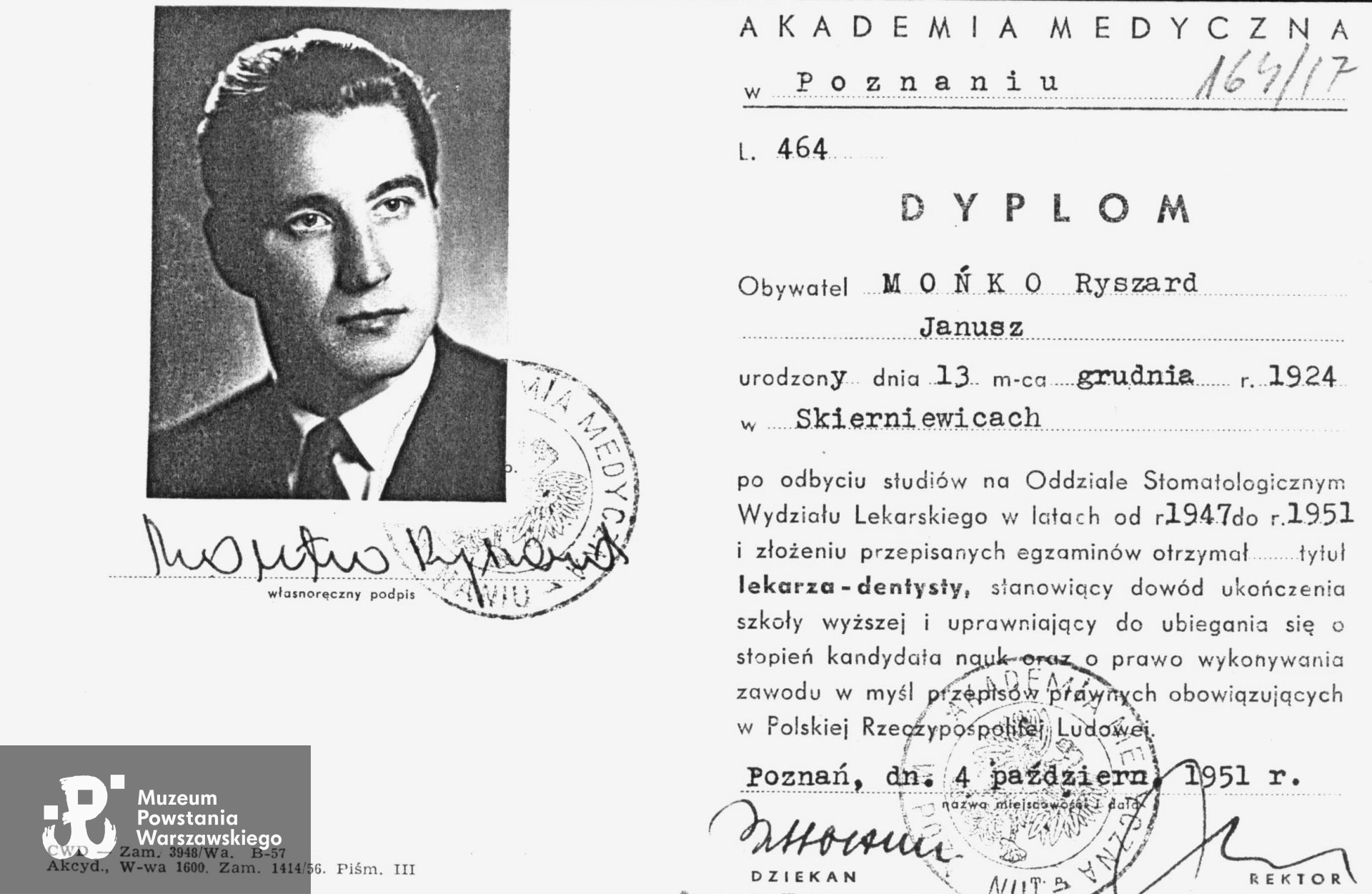 Ze zbiorów rodzinnych. Udostępnił p.  Janusz Grundwald, cioteczny brat  Ryszarda. 