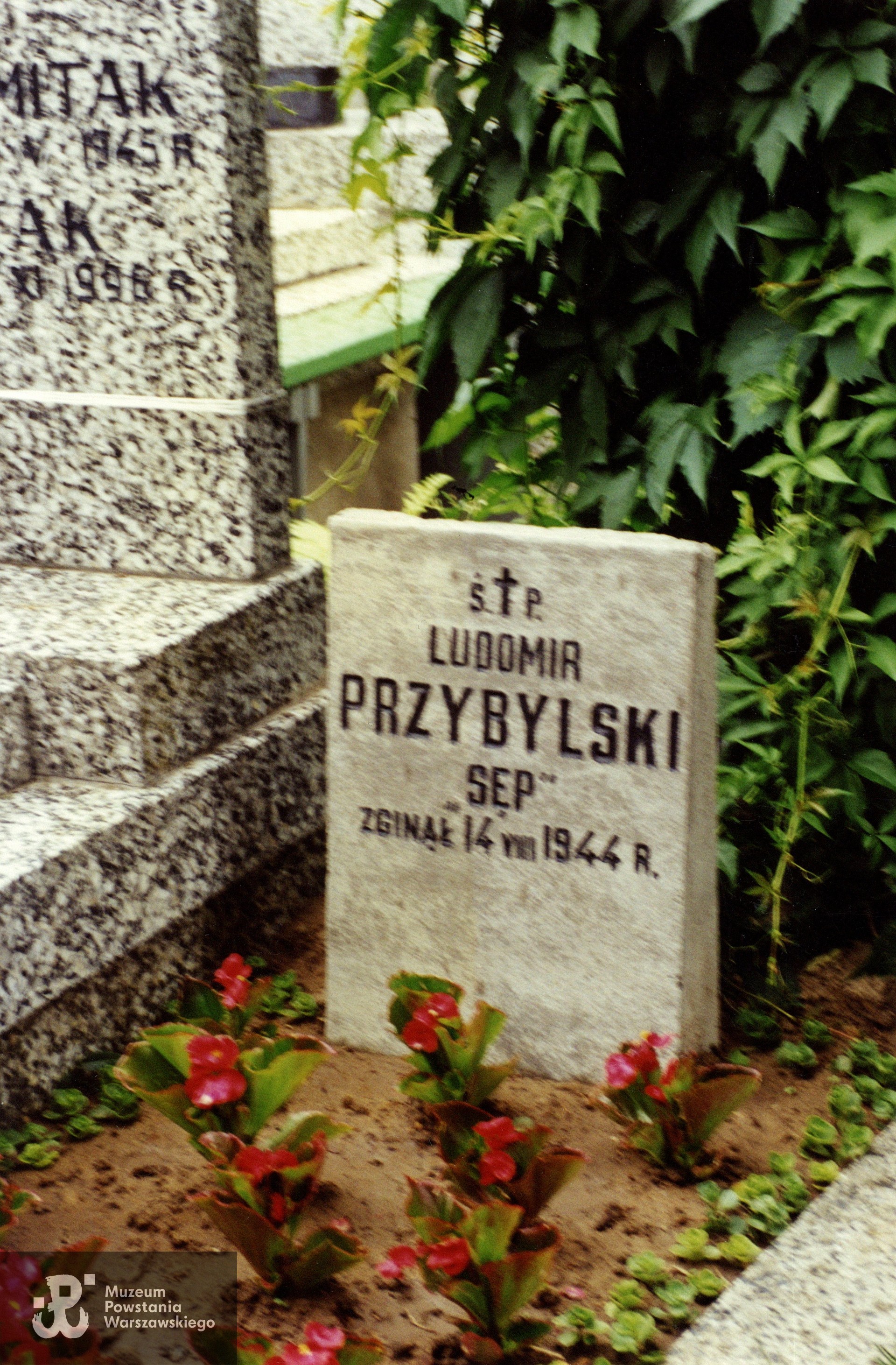 Muzeum Powstania Warszawskiego,  Teczki personalne uczestników Powstania Warszawskiego: Przybylski Ludomir. Stan grobu ok. 2004 roku.