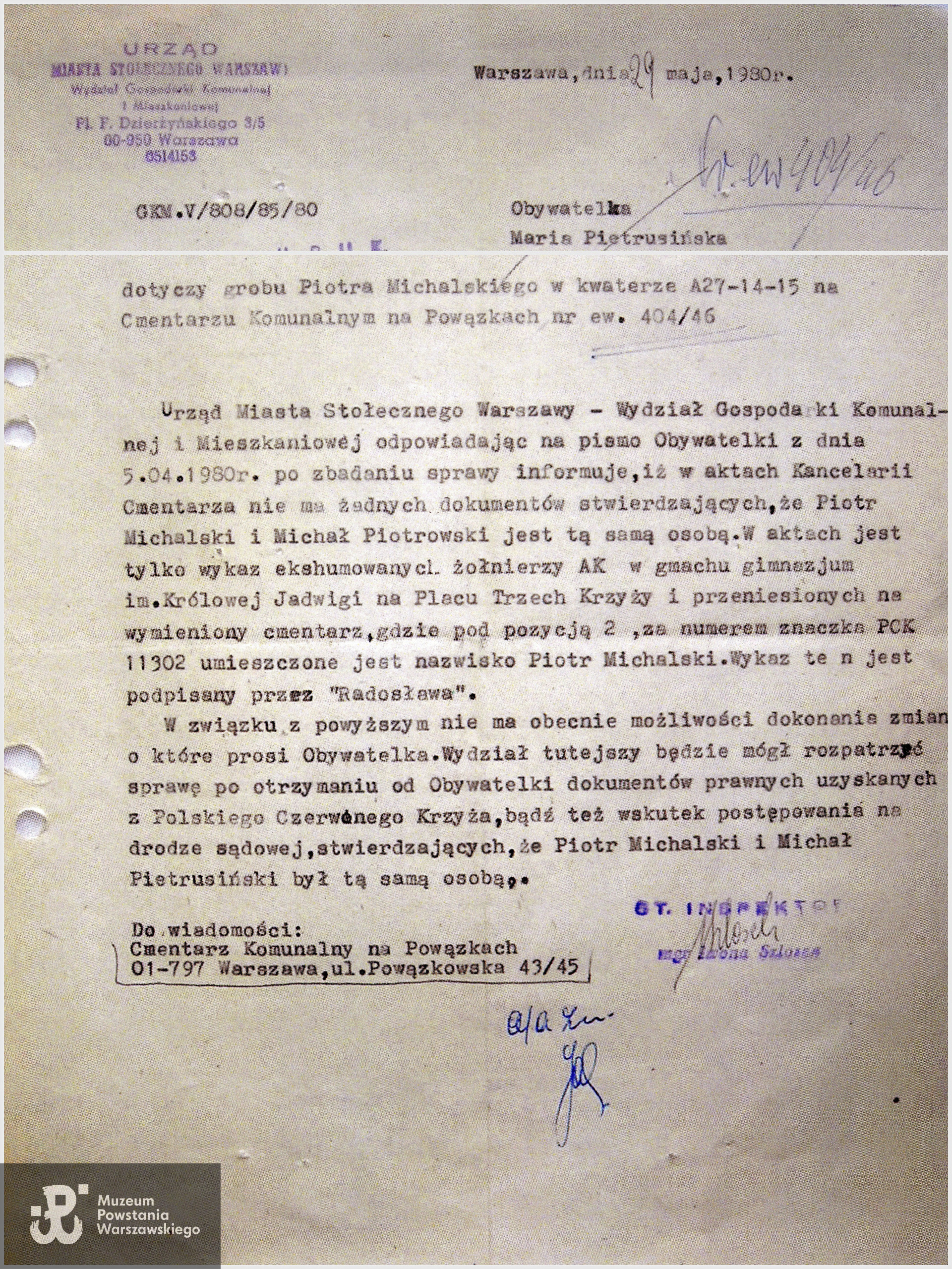 ZCK -  Cmentarz Wojskowy - Księga Pochowań nr ew. 1946/309 530