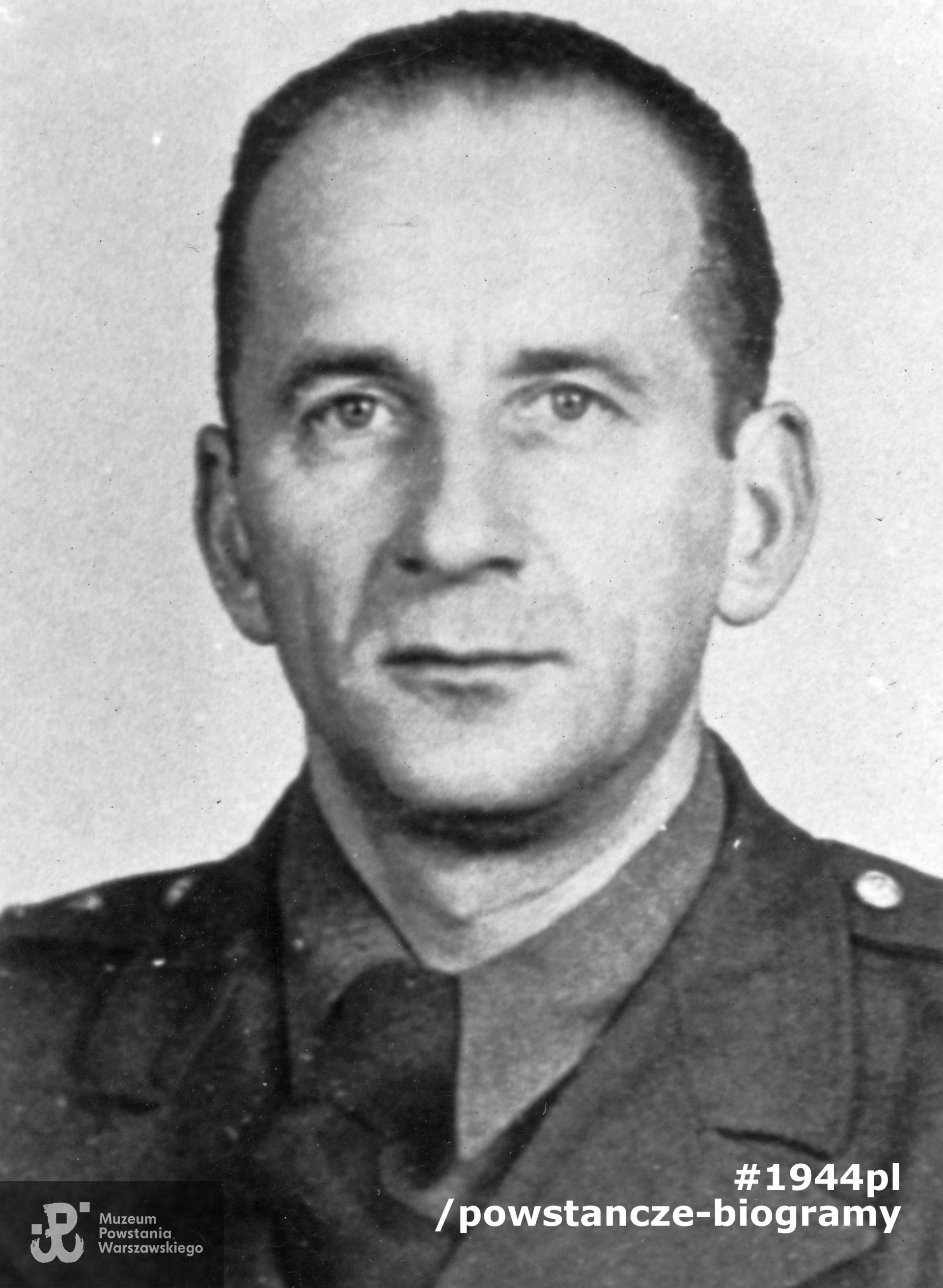 Jan Marczewski ps. "Cap" (1904-1985). Zdjęcie portretowe. Ewidencja żołnierzy 21. Warszawskiego Pułku Piechoty im. Dzieci Warszawy - ze zbiorów Muzeum Powstania Warszawskiego, sygn. MPW-IP/5490 (P/2436)