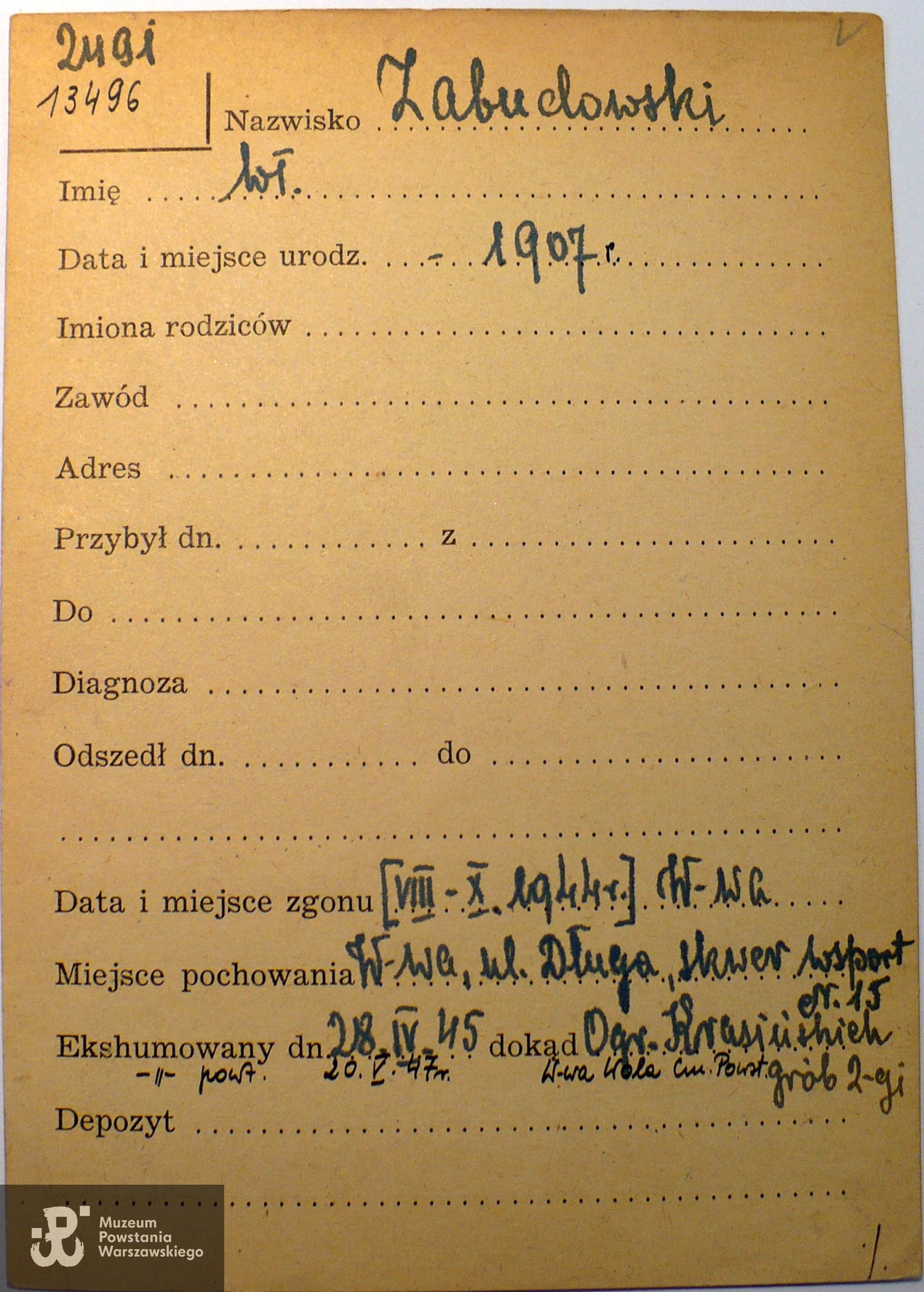 Polski Czerwony Krzyż - kartoteka ogólna poszukiwań