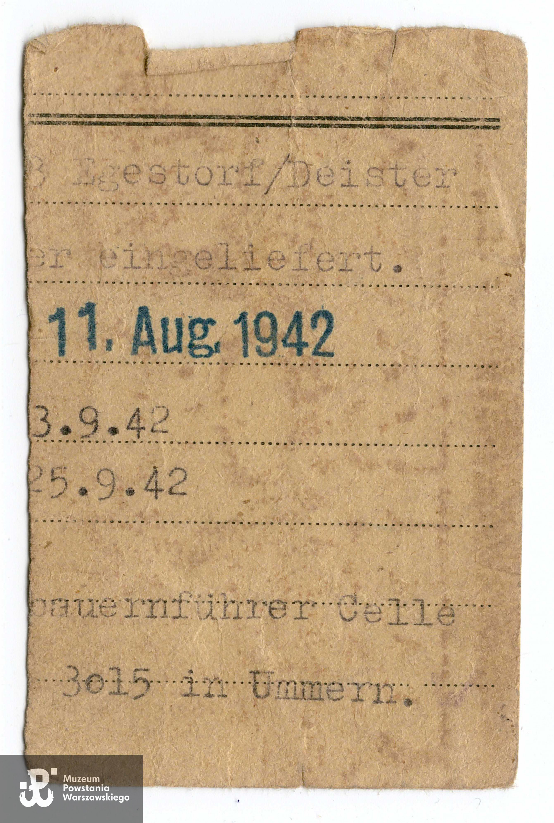 Ze zbiorów Muzeum Powstania Warszawskiego, sygn. P/9177, dar p. Mirosława Wieczerzaka