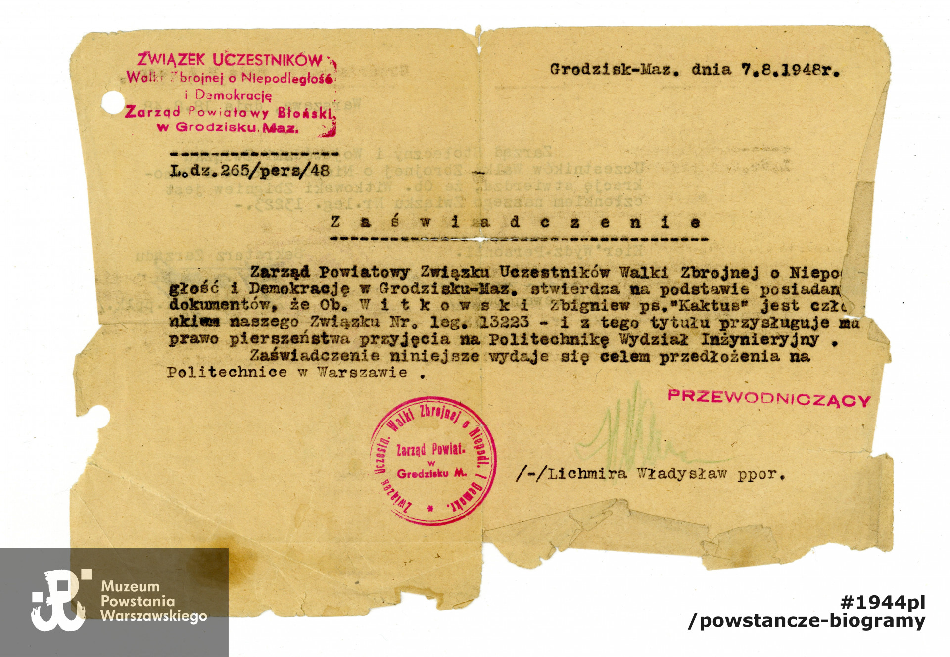 Ze zbiorów Muzeum Powstania Warszawskiego, sygn. P/9296/19