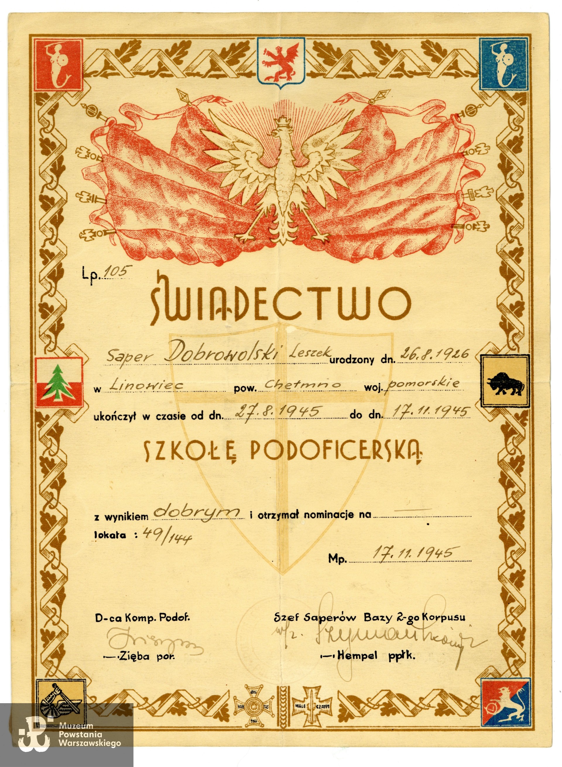 Ze zbiorów rodzinnych p. Ireneusza Dobrowolskiego, syna Powstańca