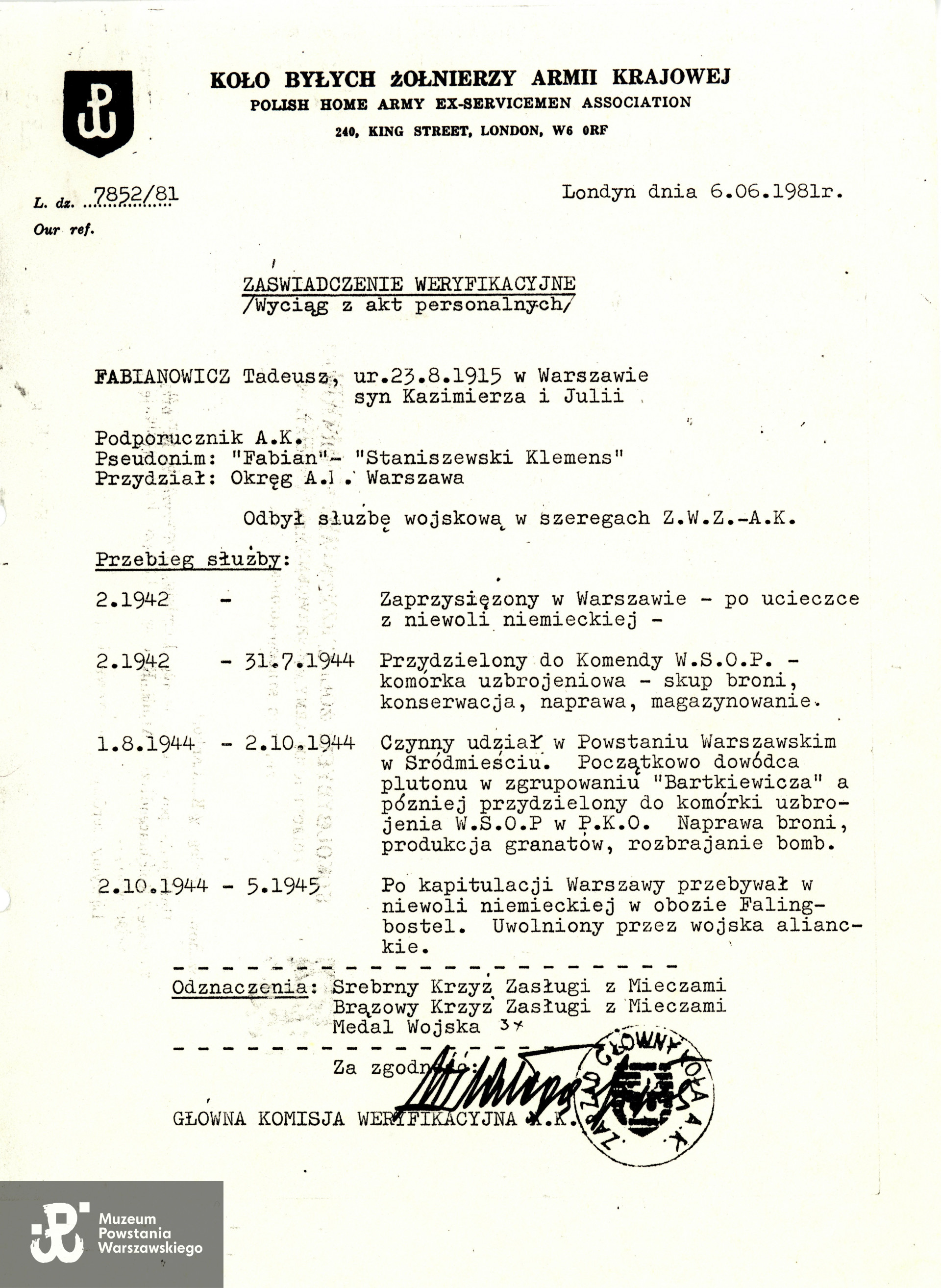 Ze zbiorów Muzeum Powstania Warszawskiego, sygn. P/7926/14