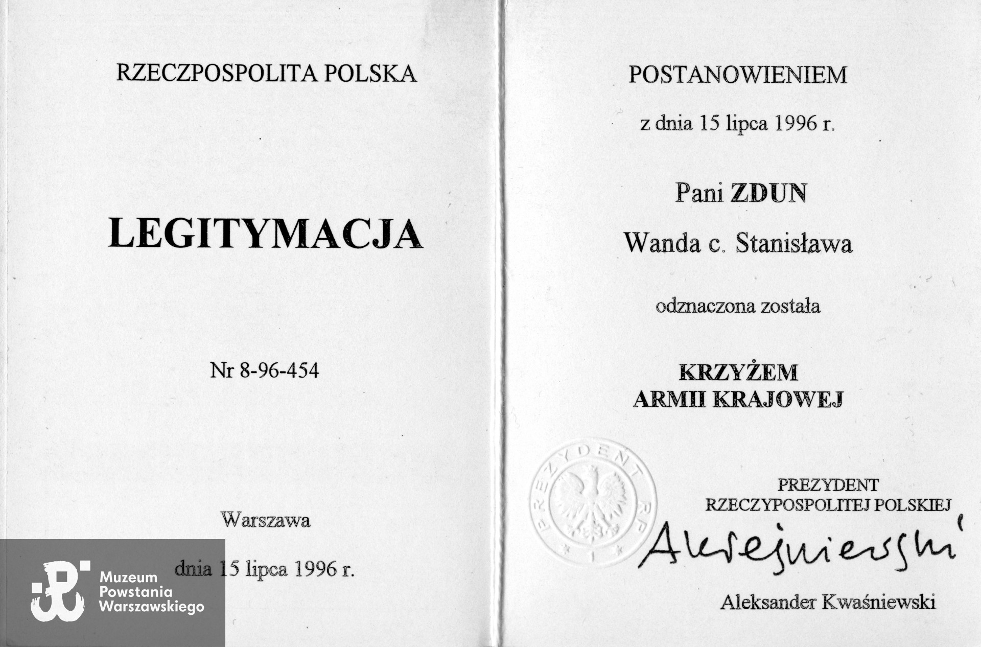 Źródło: teczki personalne Uczestników Powstania Warszawskiego, zasób Pokoju Kombatanta MPW