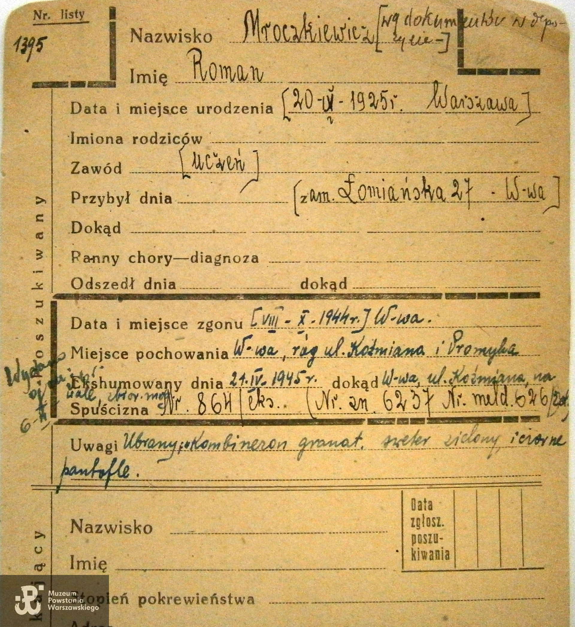 Polski Czerwony Krzyż - kartoteka