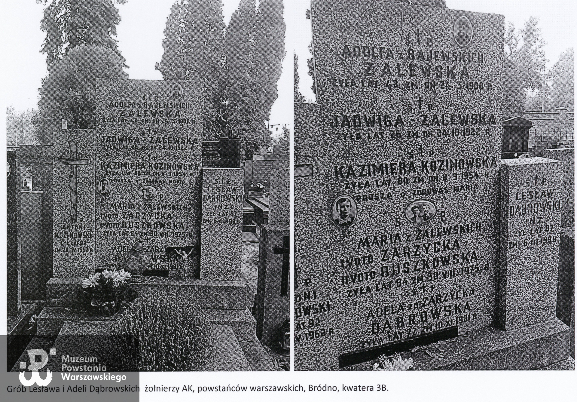 Cmentarz Bródnowski w Warszawie, kw. 3 B - grobowiec rodzinny Rajewskich i Zarzyckich. Fot. udostępniła p. Ewa Kuhn-Dyczkowska