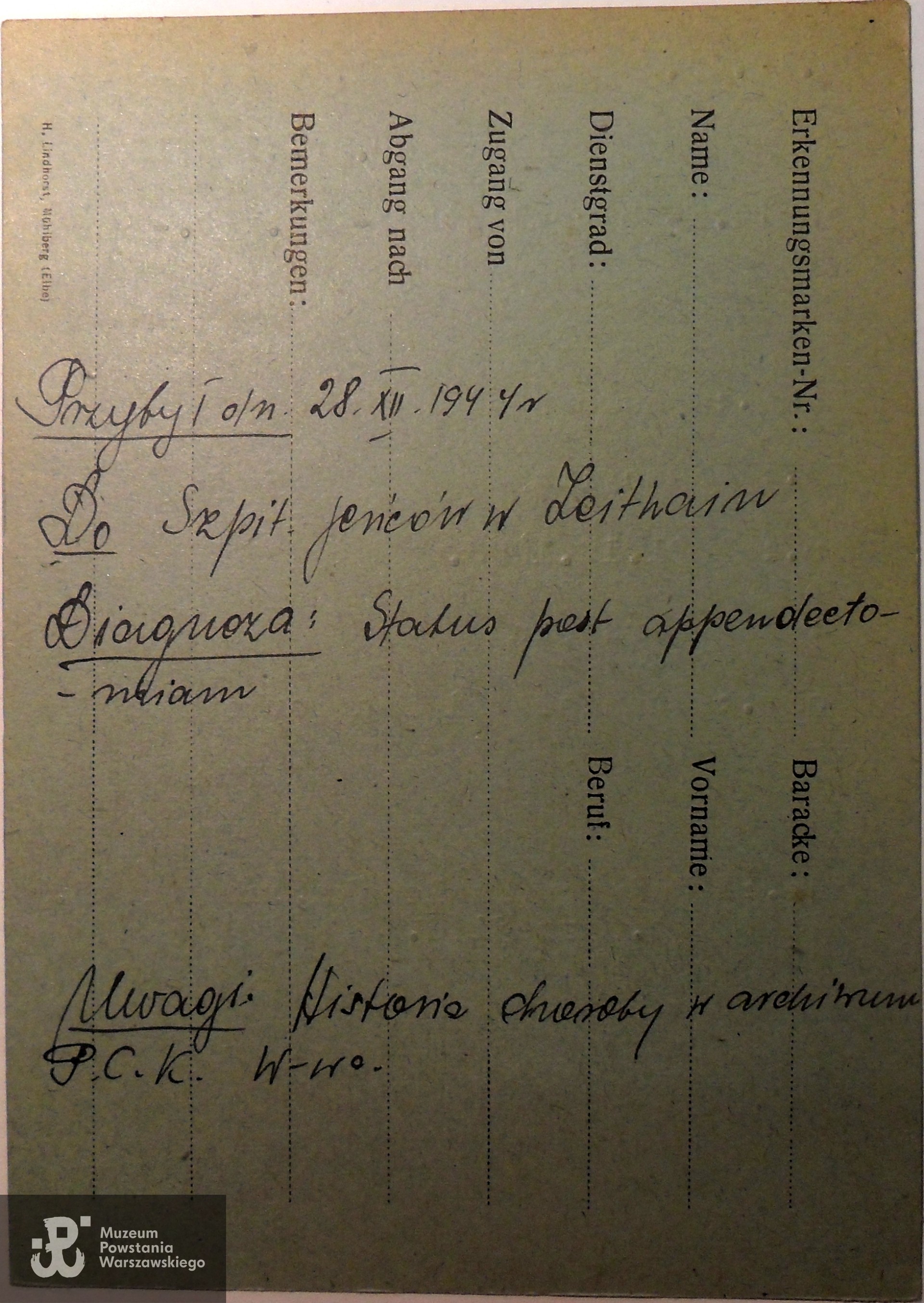 Polski Czerwony Krzyż - kartoteka