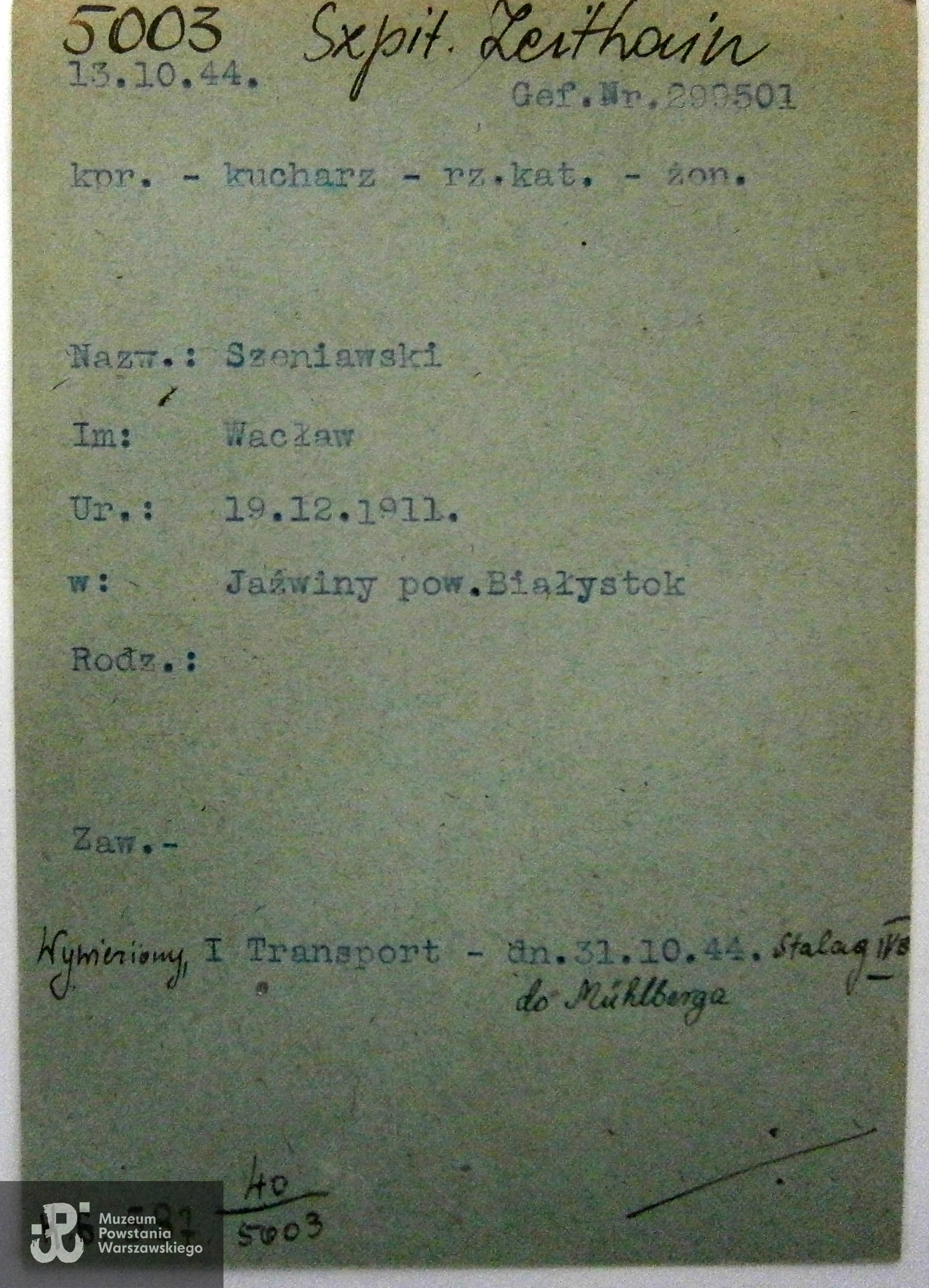 Polski Czerwony Krzyż - kartoteka