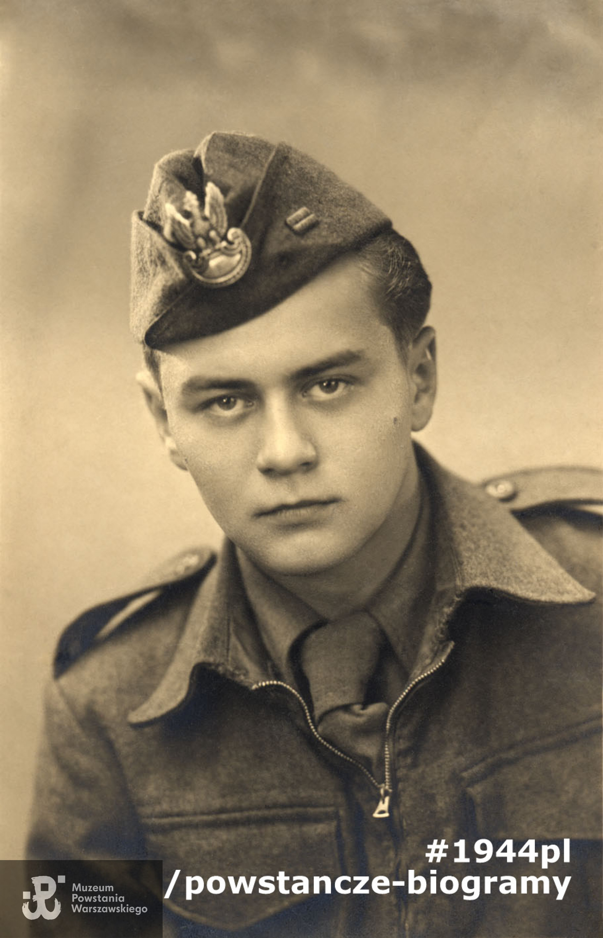 st. strz. Zbigniew Brudnik "Zbyszek" (1924-2002). Fot. ze zbiorów rodzinnych, skan fotografii portretowej  Stryja  udostępnił p. Mariusz Brudnik.