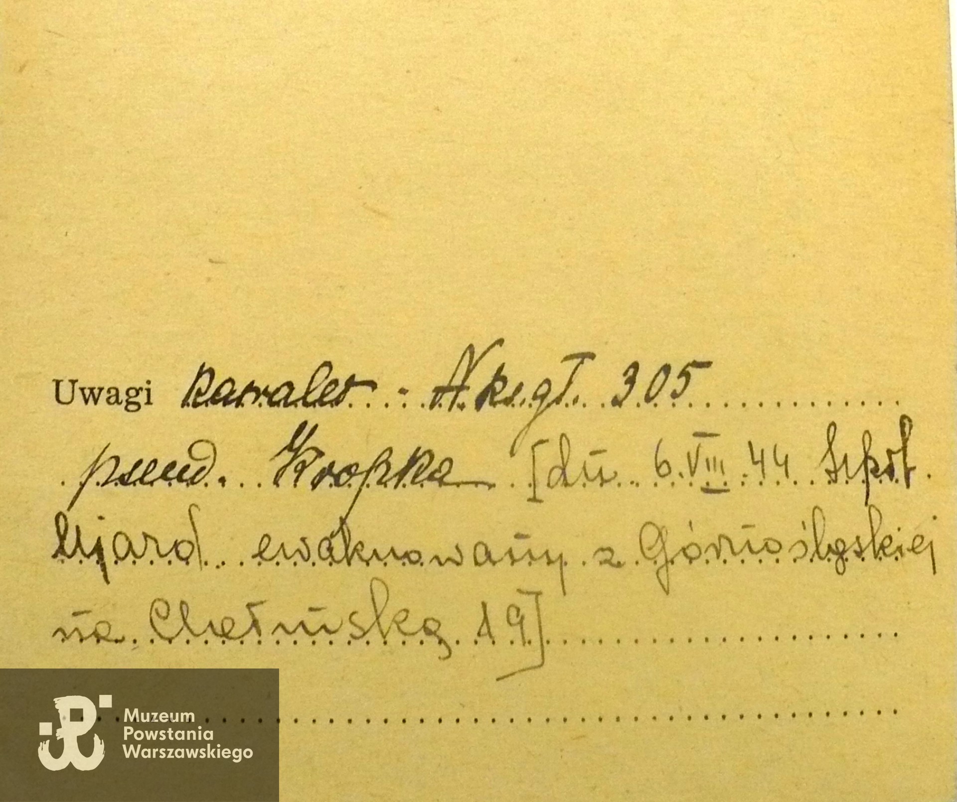 Polski Czerwony Krzyż - kartoteka