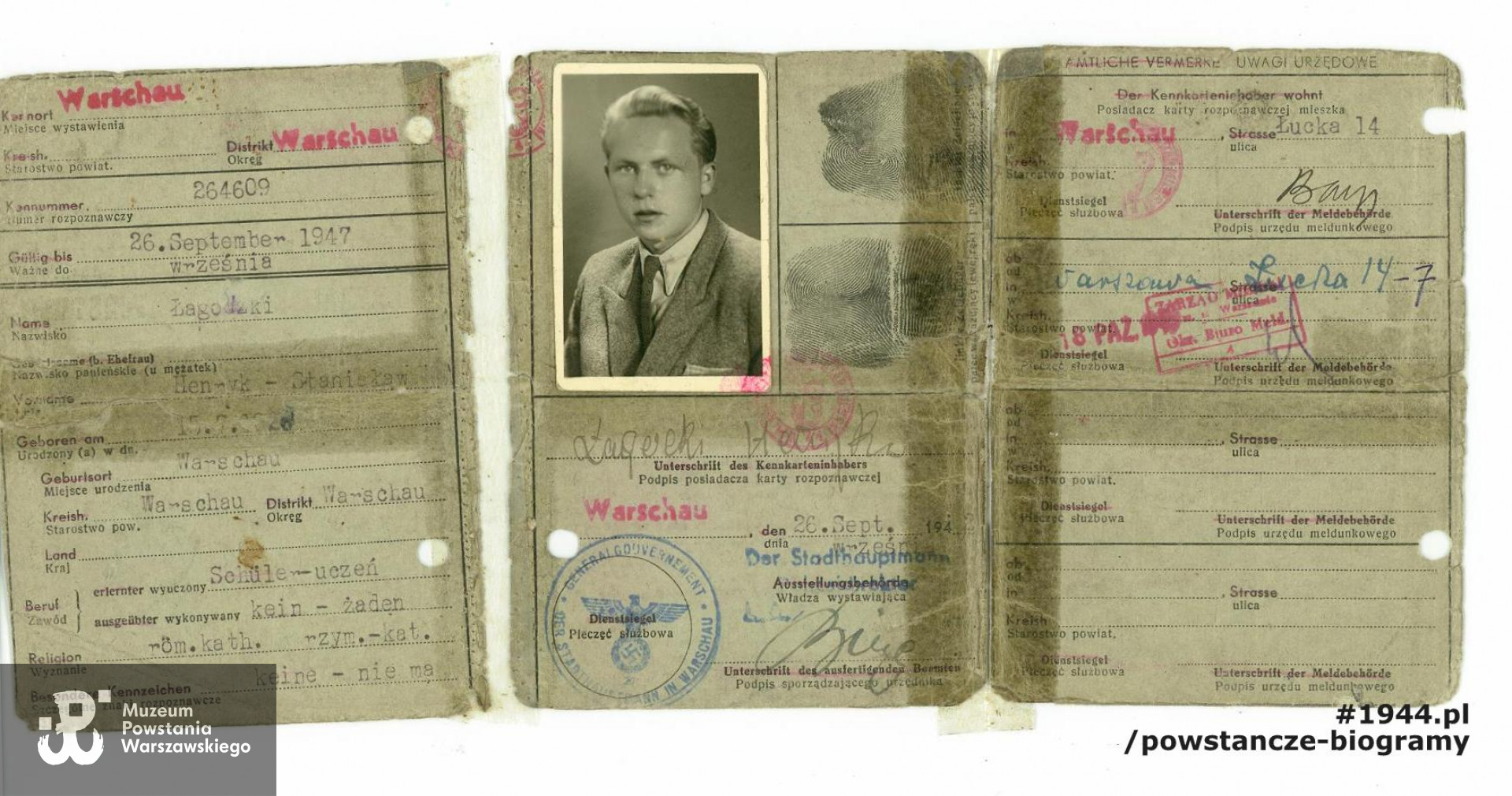 Fot. z  archiwum prywatnego p. Henryka Łagodzkiego - materiały do Słownika Uczestników PW