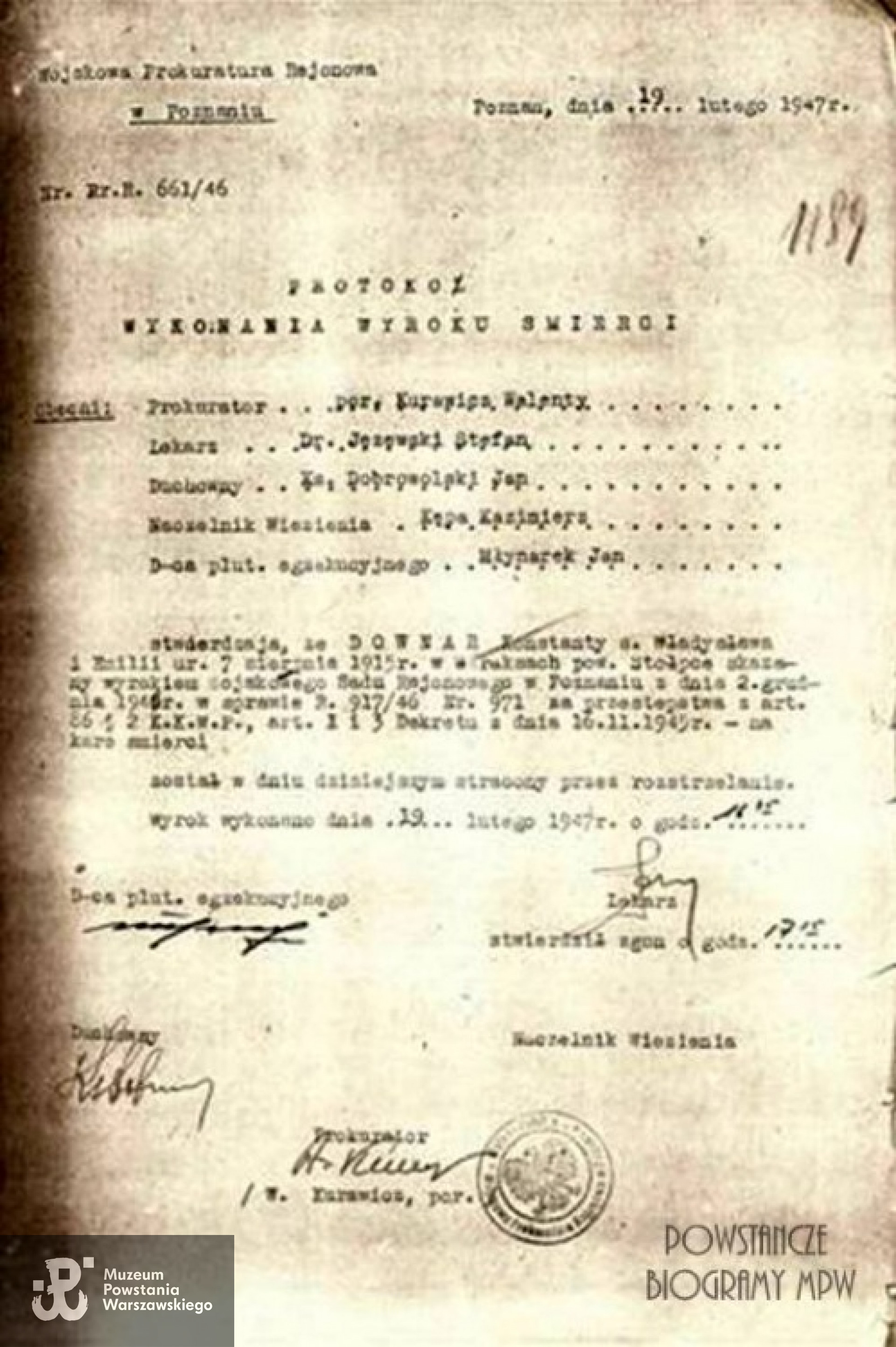 Z archiwum rodzinnego córki udostępnił p. Mariusz Skroński