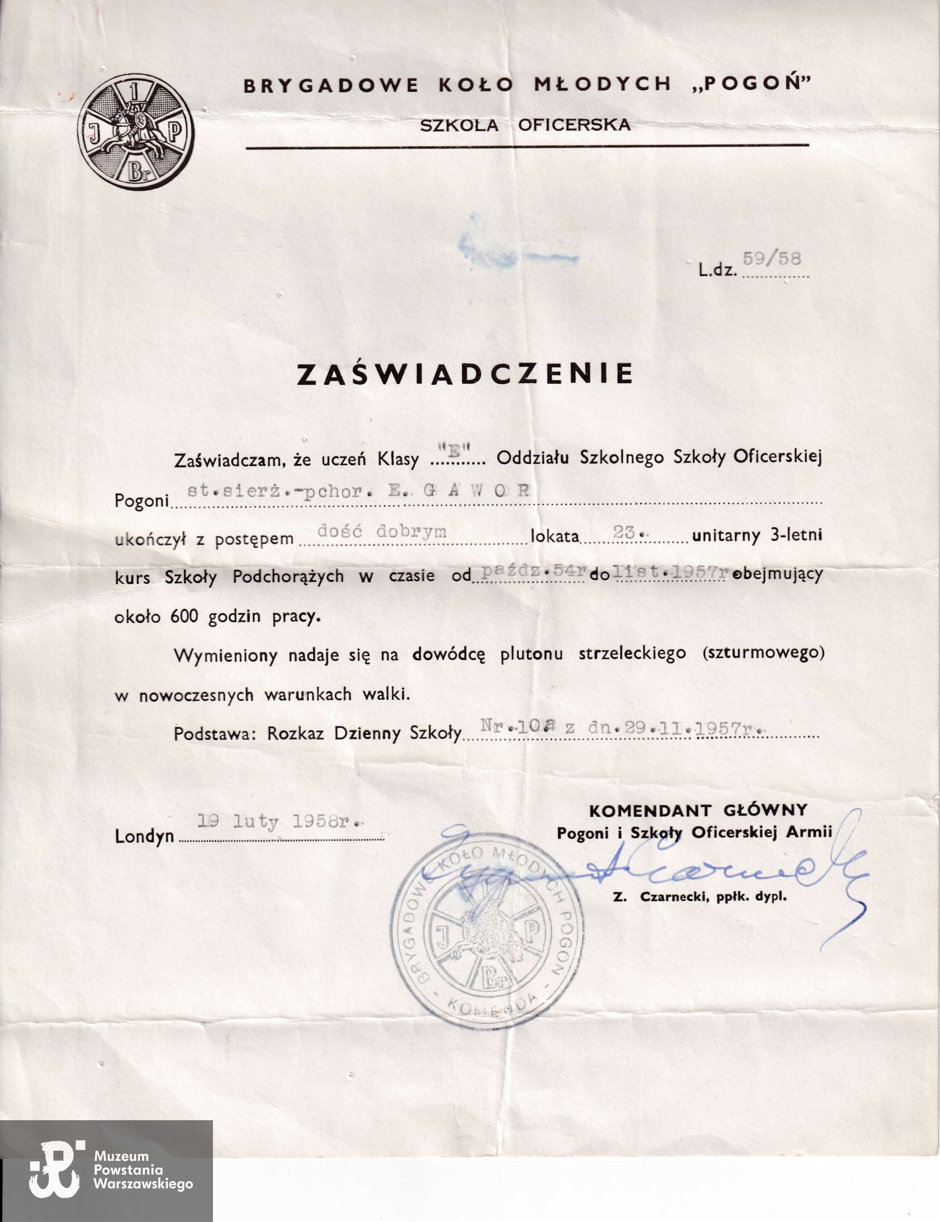 Ze zbiorów rodzinnych, skan nadesłał syn, Krzysztof (Chris) Gawor. 