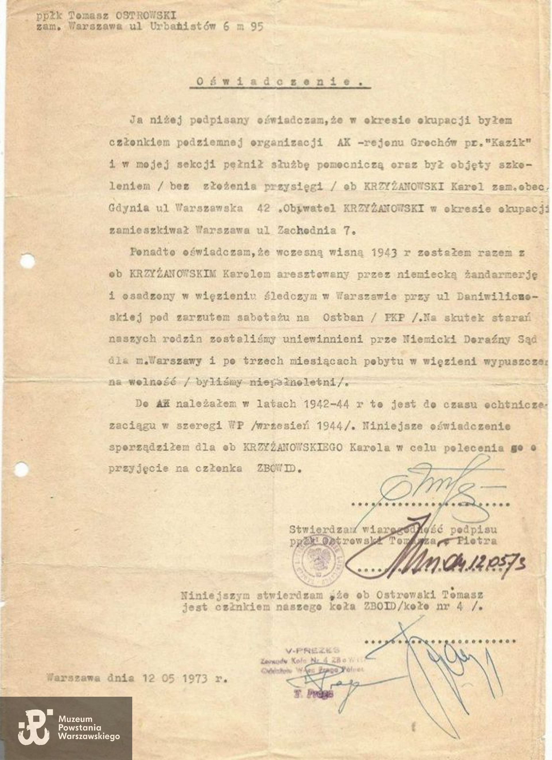 Z archiwum rodzinnego p. Wojciecha  Krzyżanowskiego