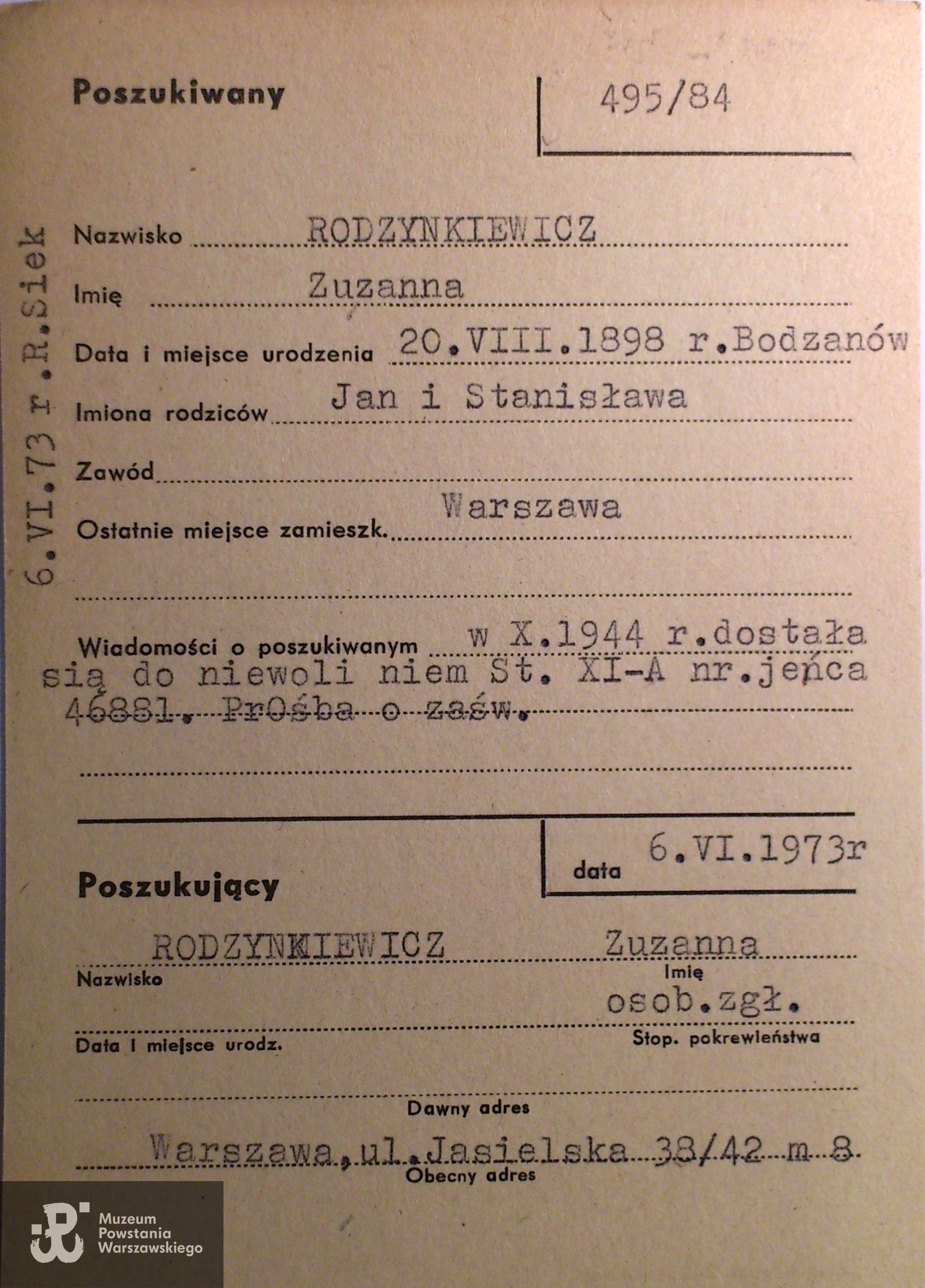 Polski Czerwony Krzyż - kartoteka