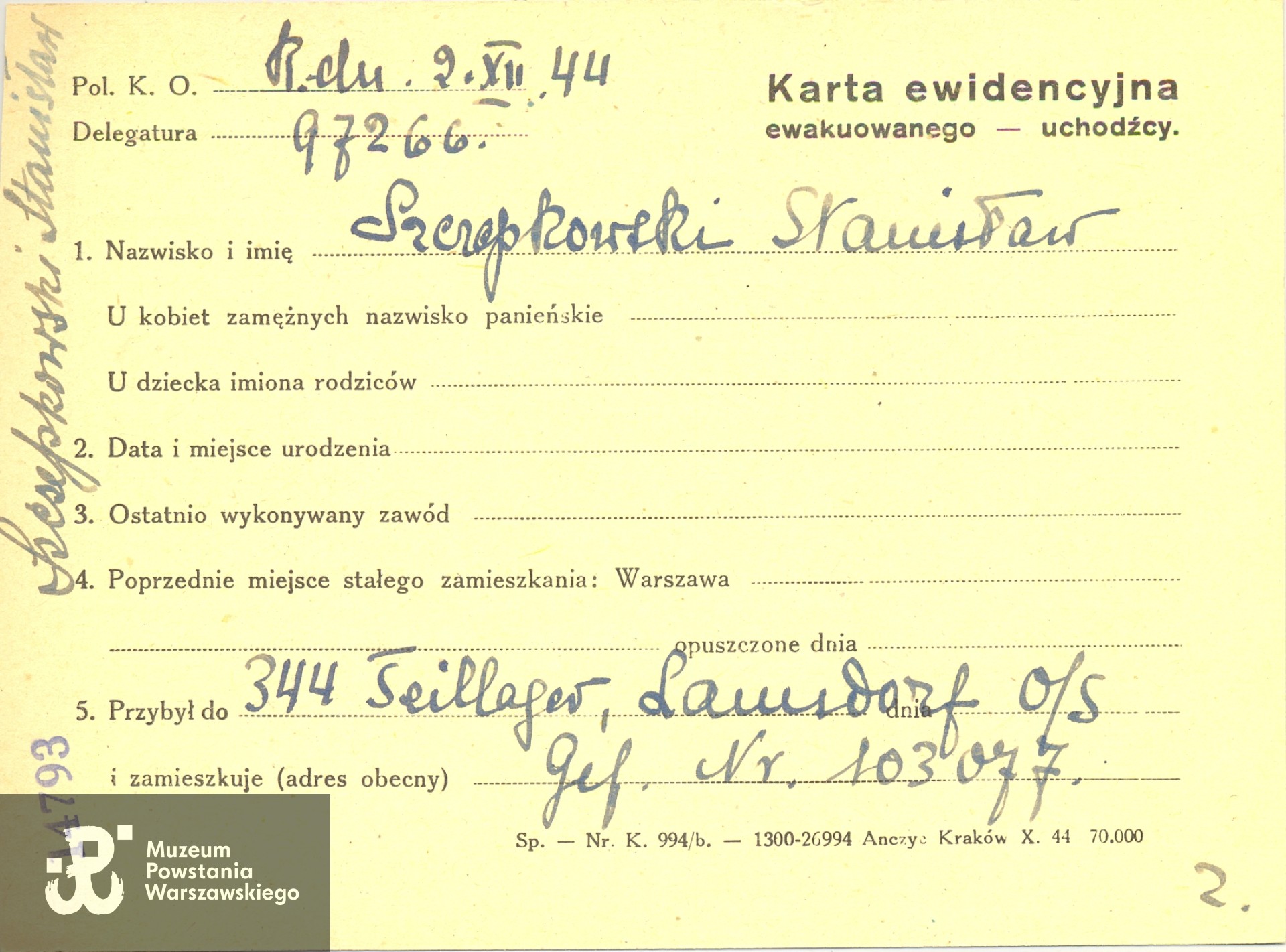  Polski Czerwony Krzyż - kartoteka 