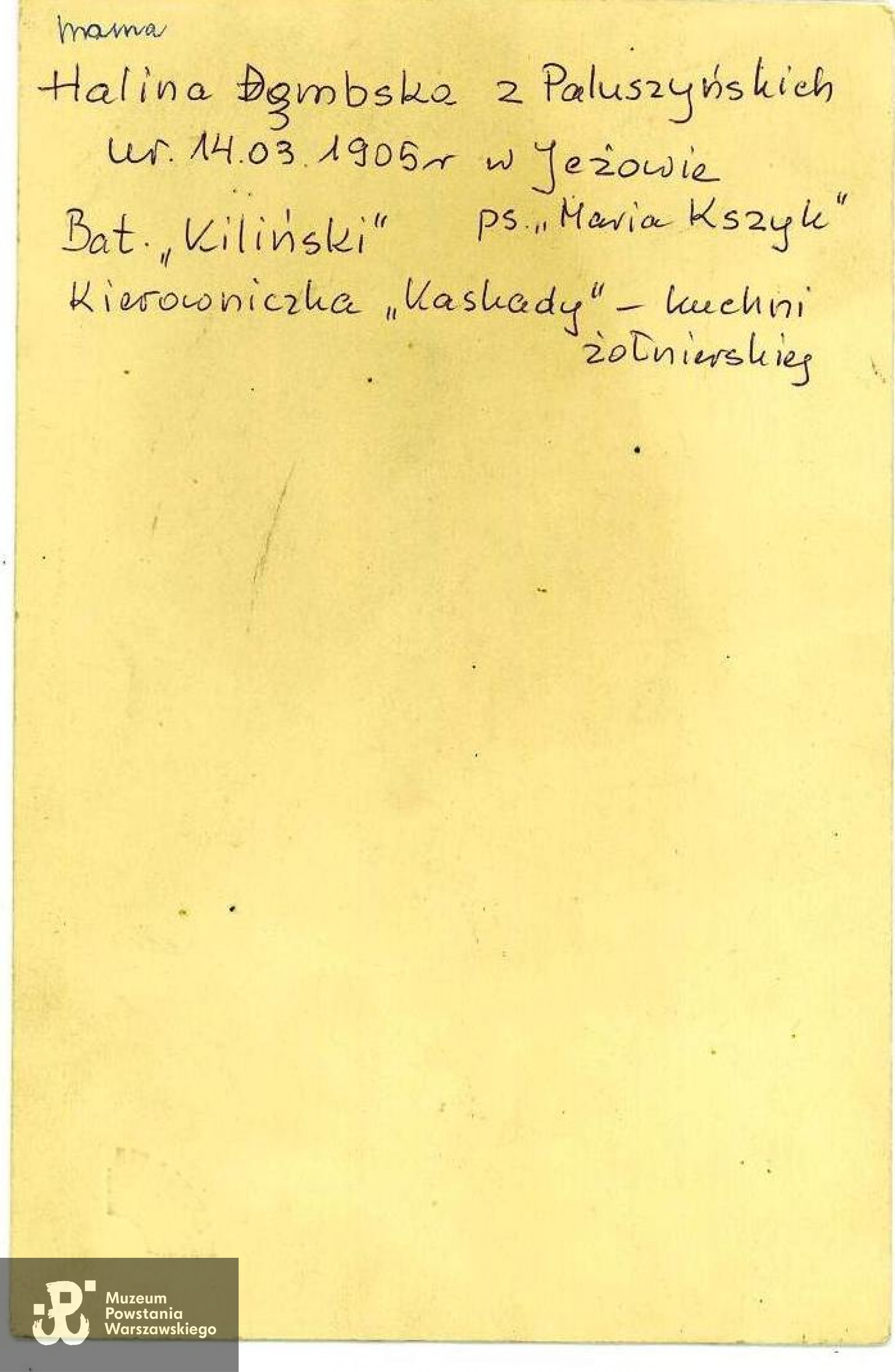 Materiały do Słownika Biograficznego Uczestników PW, archiwum rodzinne