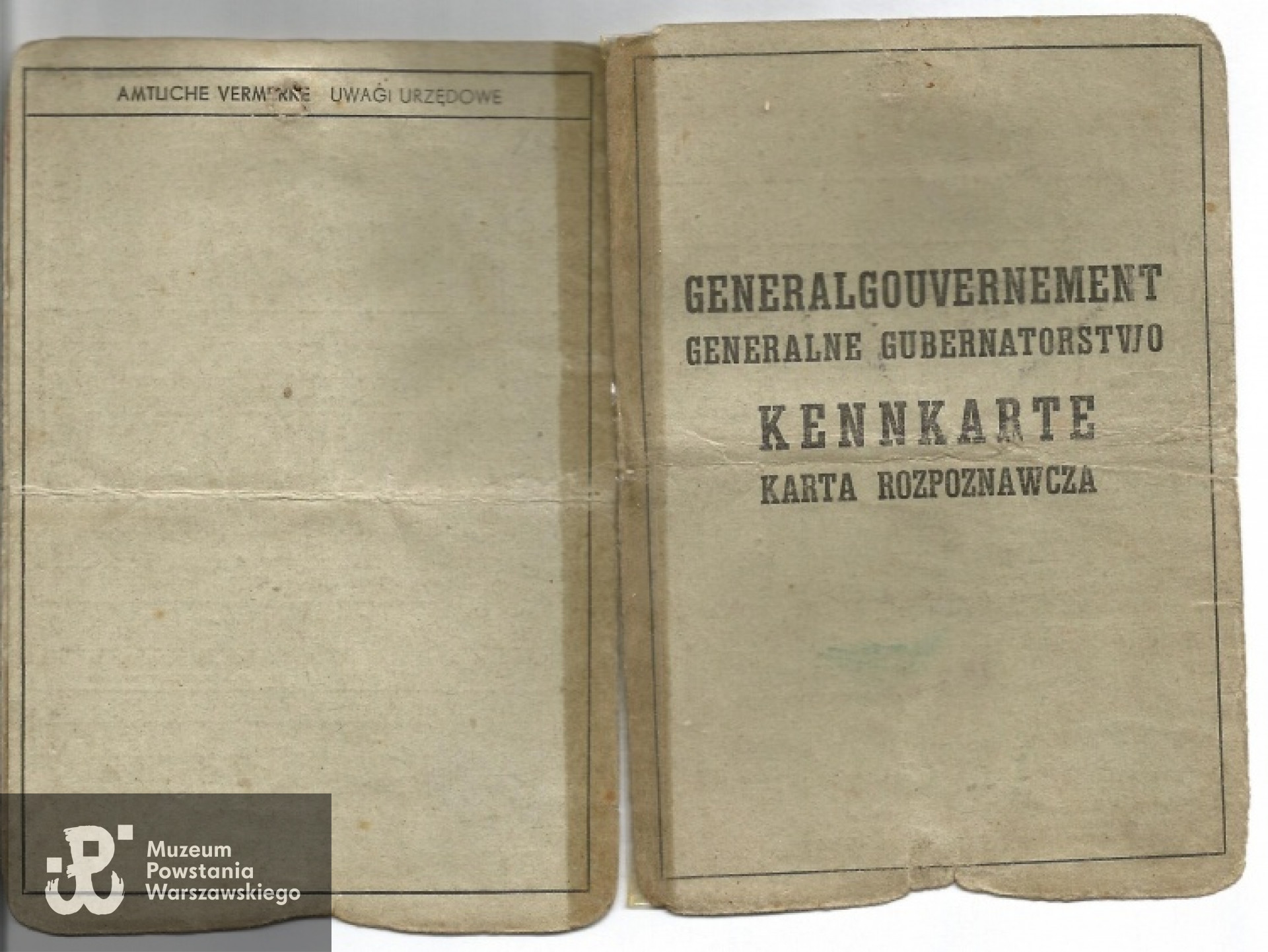 Okupacyjna Kenkarta Mieczysława Dymitrowskiego. Fot. z archiwum rodzinnego Marcina Kowala.