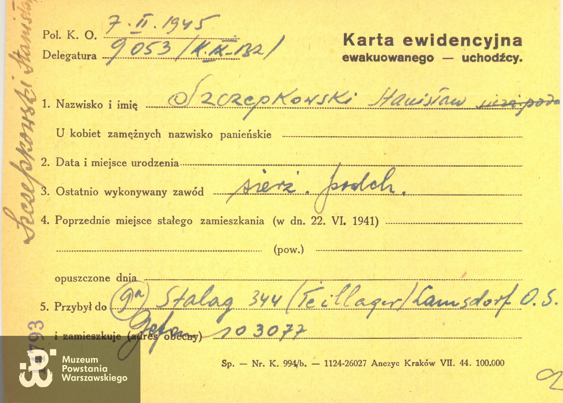  Polski Czerwony Krzyż - kartoteka 