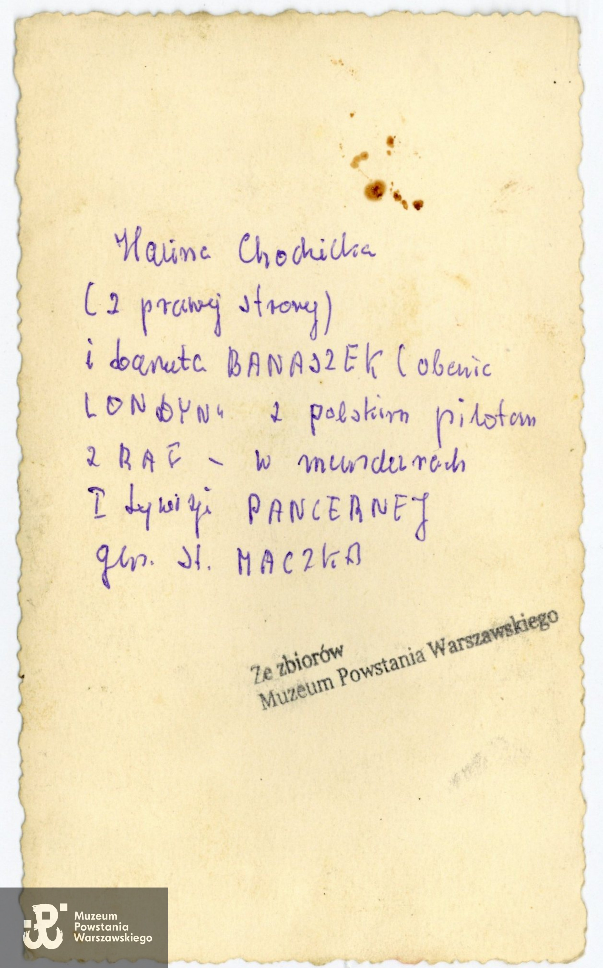 Ze zbiorów Muzeum Powstania Warszawskiego, sygn. P/9646, dar p. Haliny Jędrzejewskiej - Chodzickiej ps. Bebi