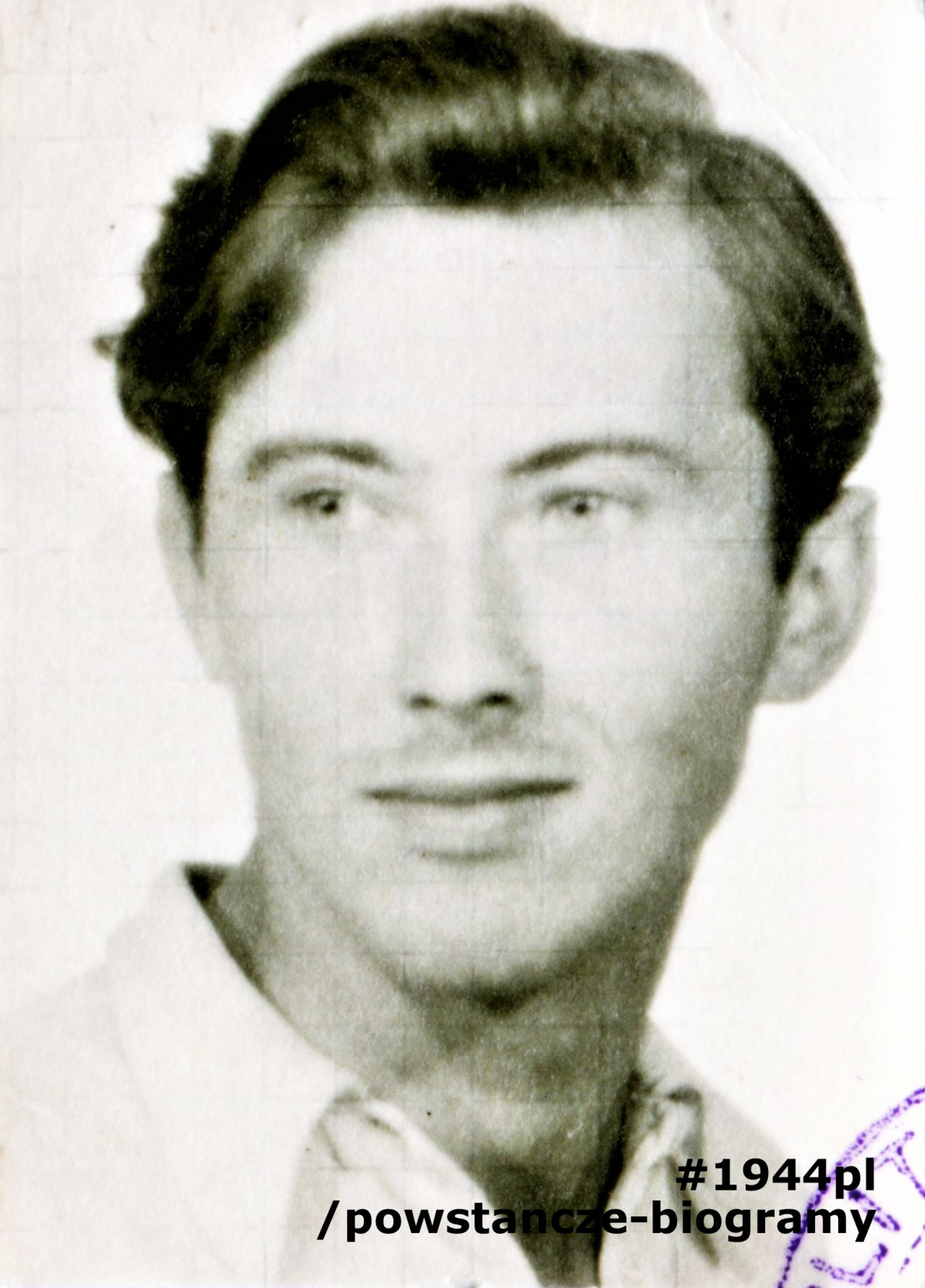 Jerzy Chlistunoff „Jurek” - zdjęcie z okresu okupacji niemieckiej. Fot. ze zbiorów rodzinnych p. Jerzego Chlistunoffa