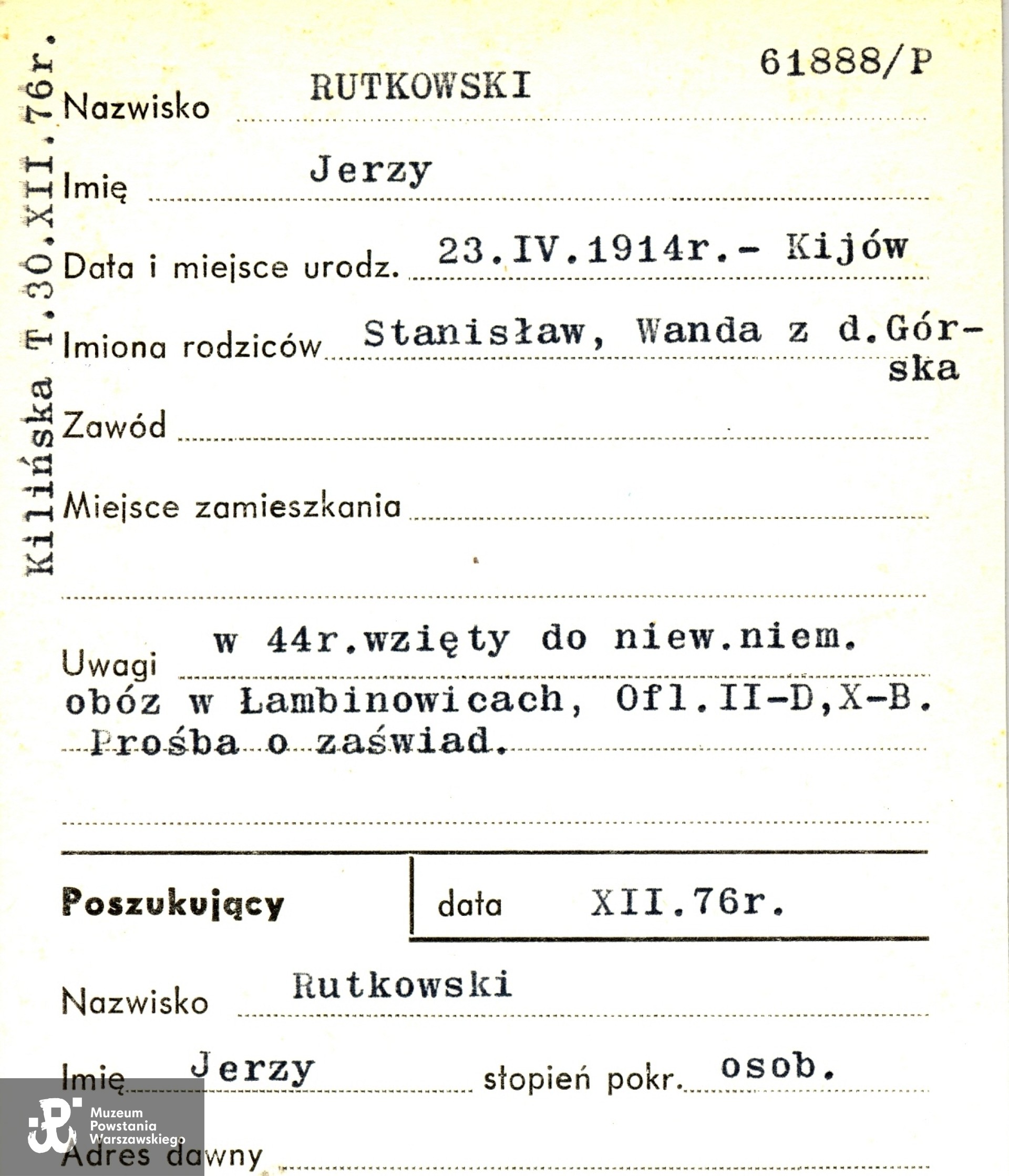  Polski Czerwony Krzyż - kartoteka