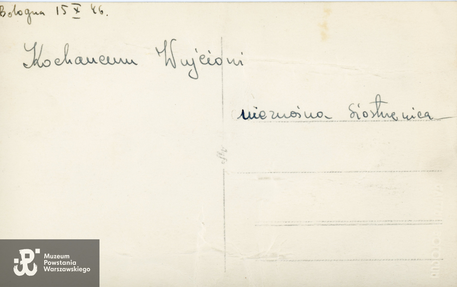  <i>Kochanemu Wujciowi - nieznośna siostrzenica</i>. Fot. ze zbiorów rodzinnych, skan udostępnił p. Tadeusz Dippel