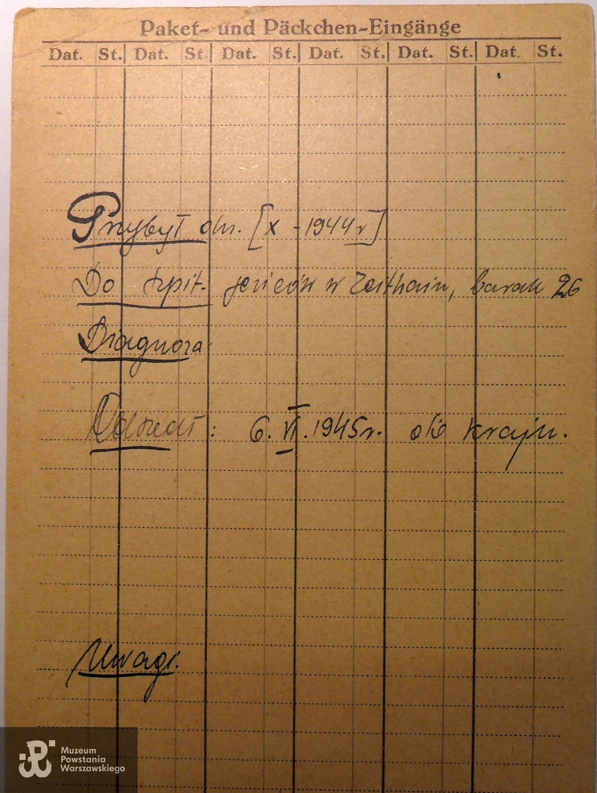 Polski Czerwony Krzyż - kartoteka