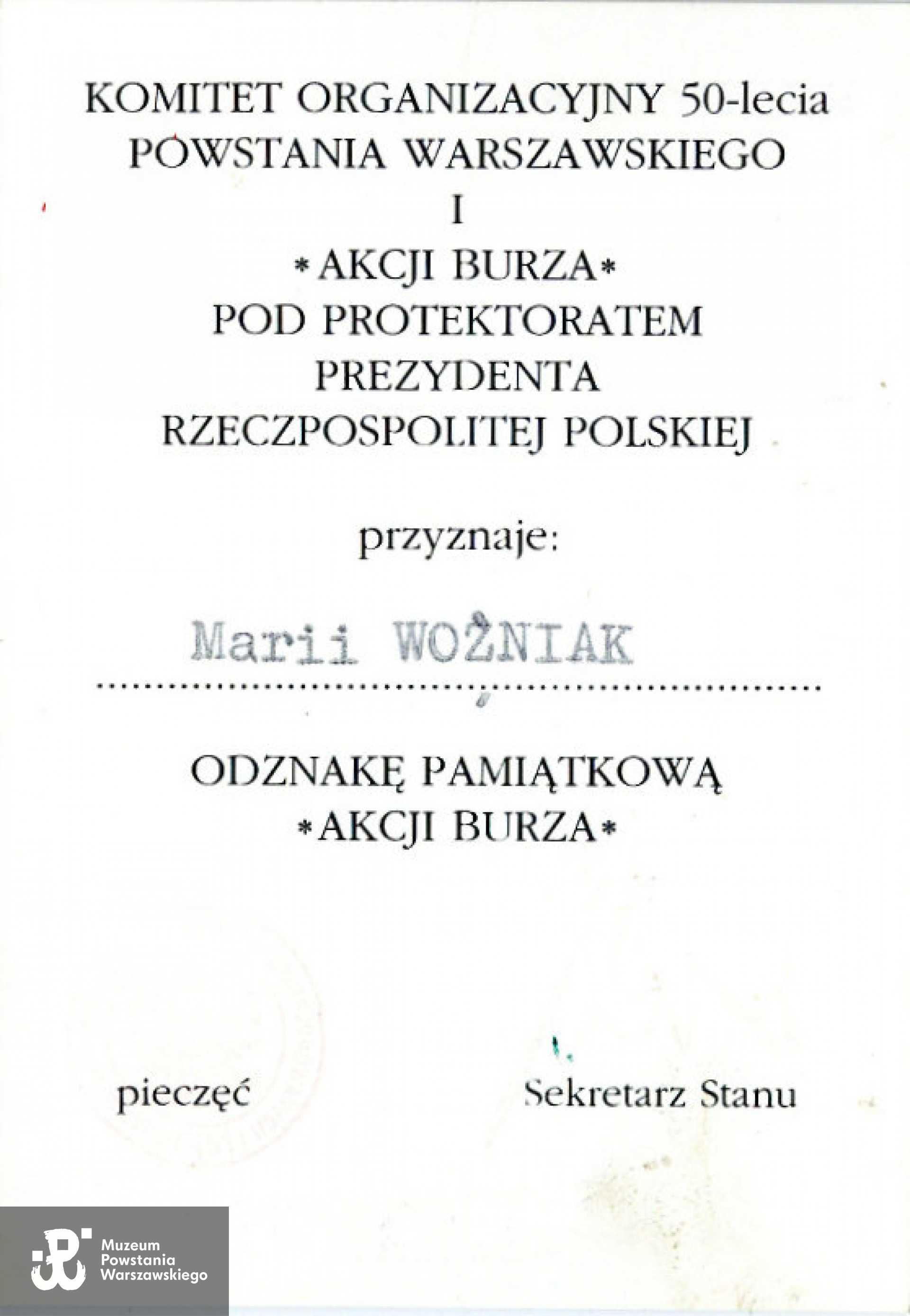  Z archiwum rodzinnego p. Anny  Kulik z domu Woźniak.