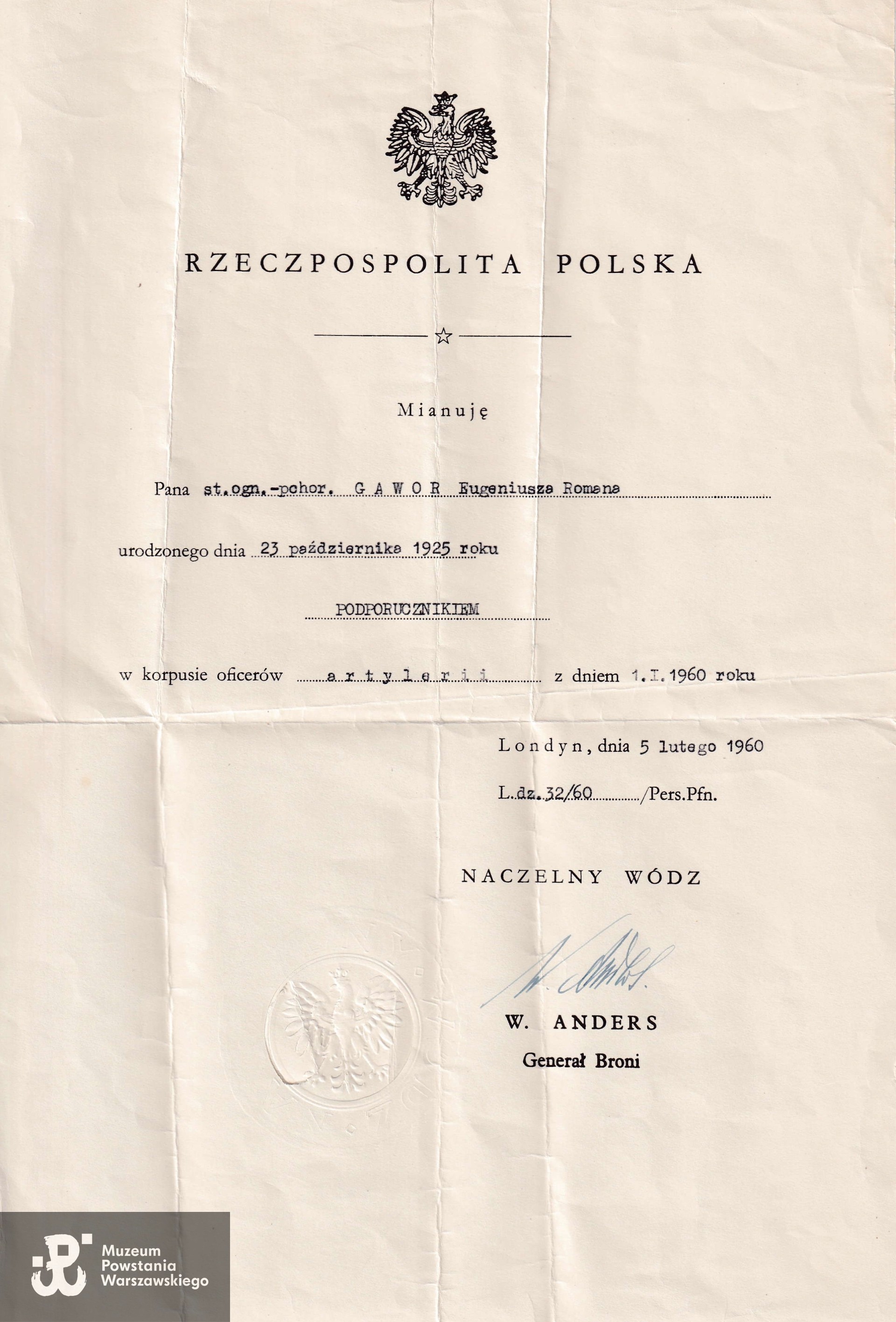 Ze zbiorów rodzinnych, skan nadesłał syn, Krzysztof (Chris) Gawor. 