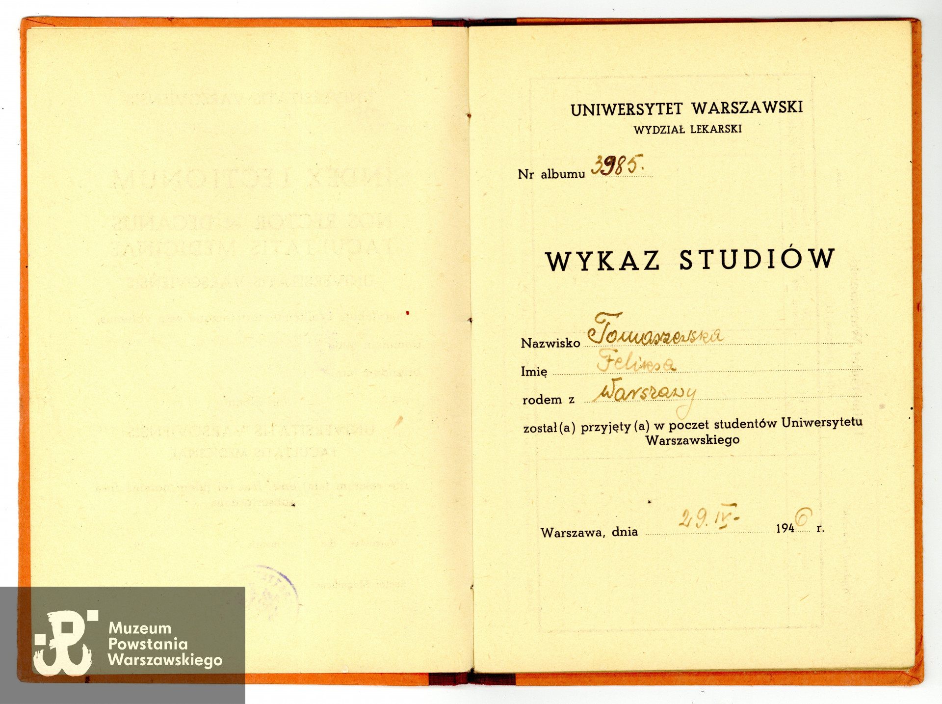 Ze zbiorów rodzinnych, udostępnili p. Jacek Krzysztof Moskwa i p. Stanisław  Piotr Moskwa, synowie. Skany wykonano w Muzeum Powstania Warszawskiego, 03/2024