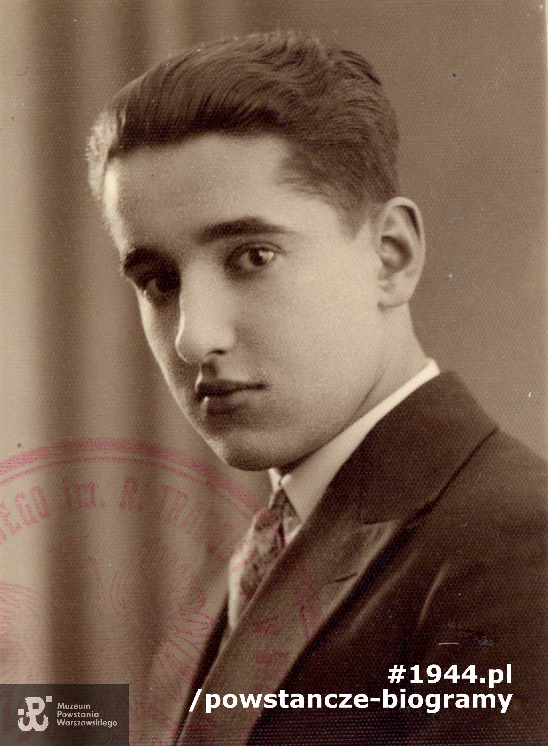 Jarosław Urban Prószyński ps. „Jur”. Zdjęcie maturalne z 1930 roku. Z archiwum rodzinnego p. Krystyny Prószyńskiej, córki „Jura"