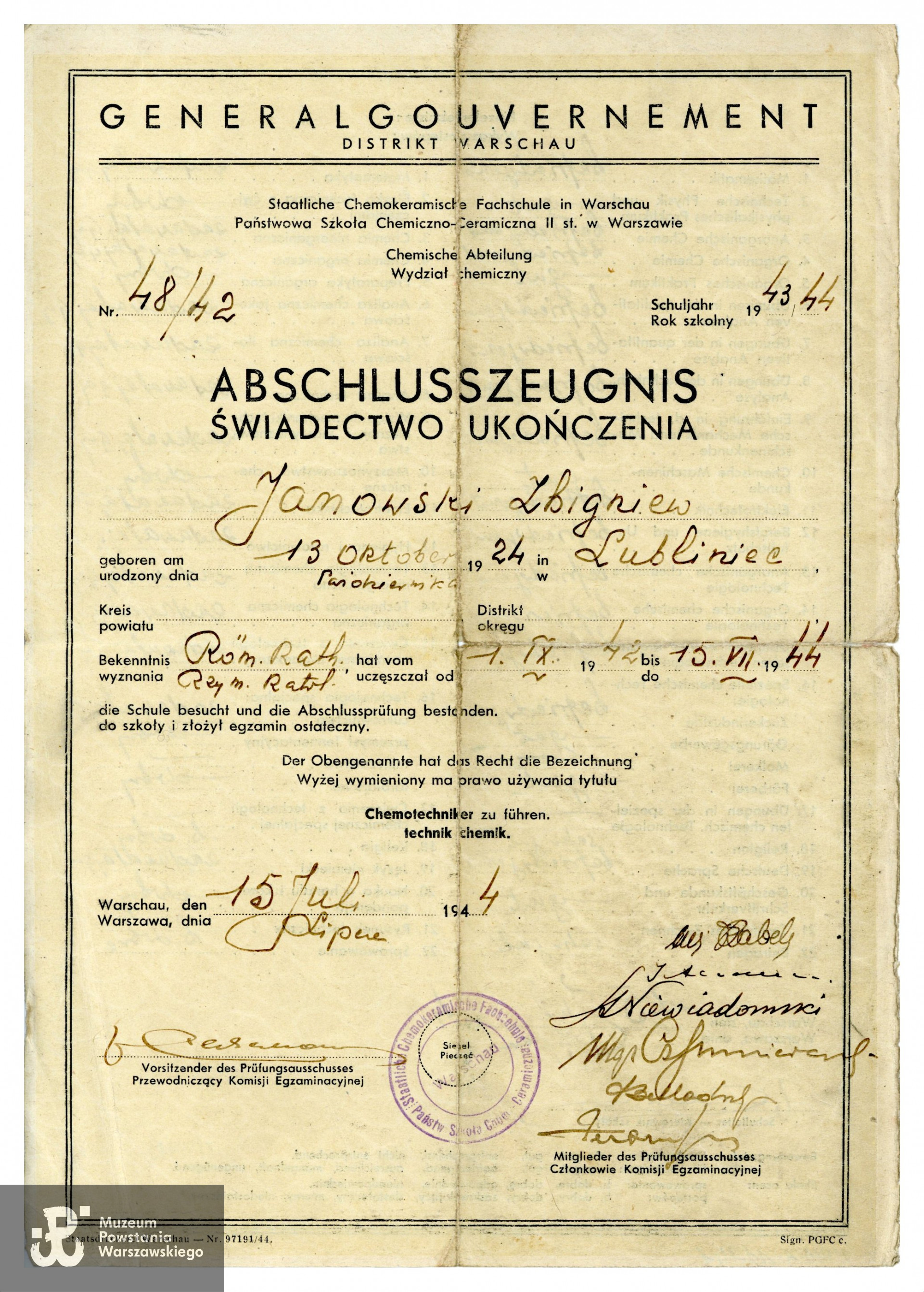 Ze zbiorów Muzeum Powstania Warszawskiego, sygn. P/8719/16, dar p. Krzysztofa Fronczyka