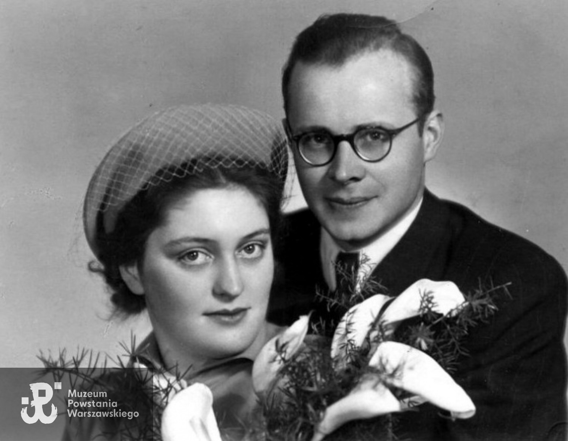 Andrzej Danysz  z żoną Wiesławą Dec. Zdjęcie ślubne. Archiwum rodzinne A. Danysza.