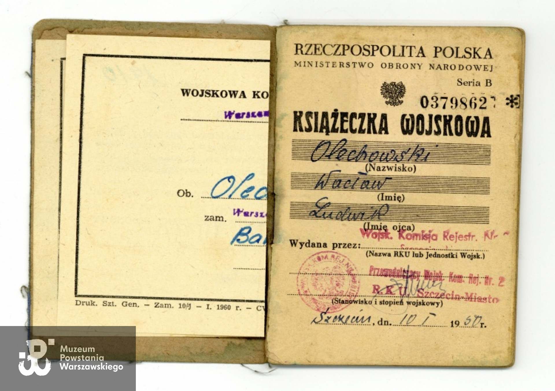 Książeczka wojskowa Wacława Olechowskiego. Z archiwum rodzinnego Michała Łukaszczyka