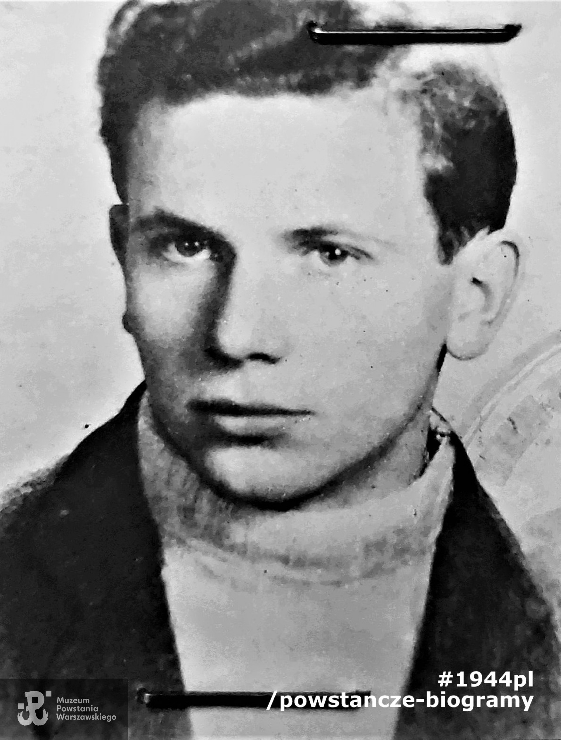 Jerzy Albin Olk - fotografia powojenna, 1947 rok. Ze zbiorów rodzinnych, skan w zasobie Pokoju Kombatanta MPW, udostępniła p. Katarzyna Olk