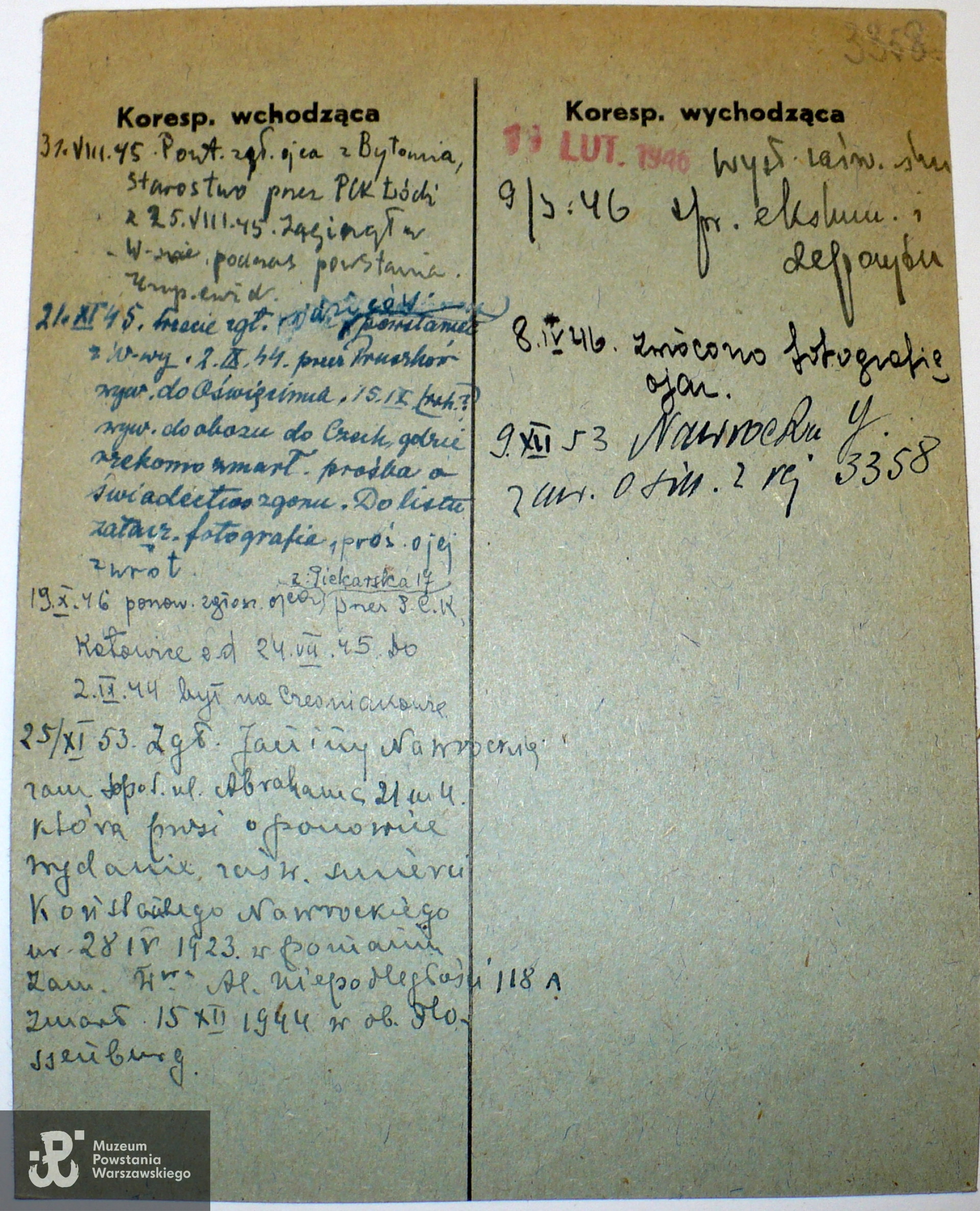 Polski Czerwony Krzyż - kartoteka ogólna