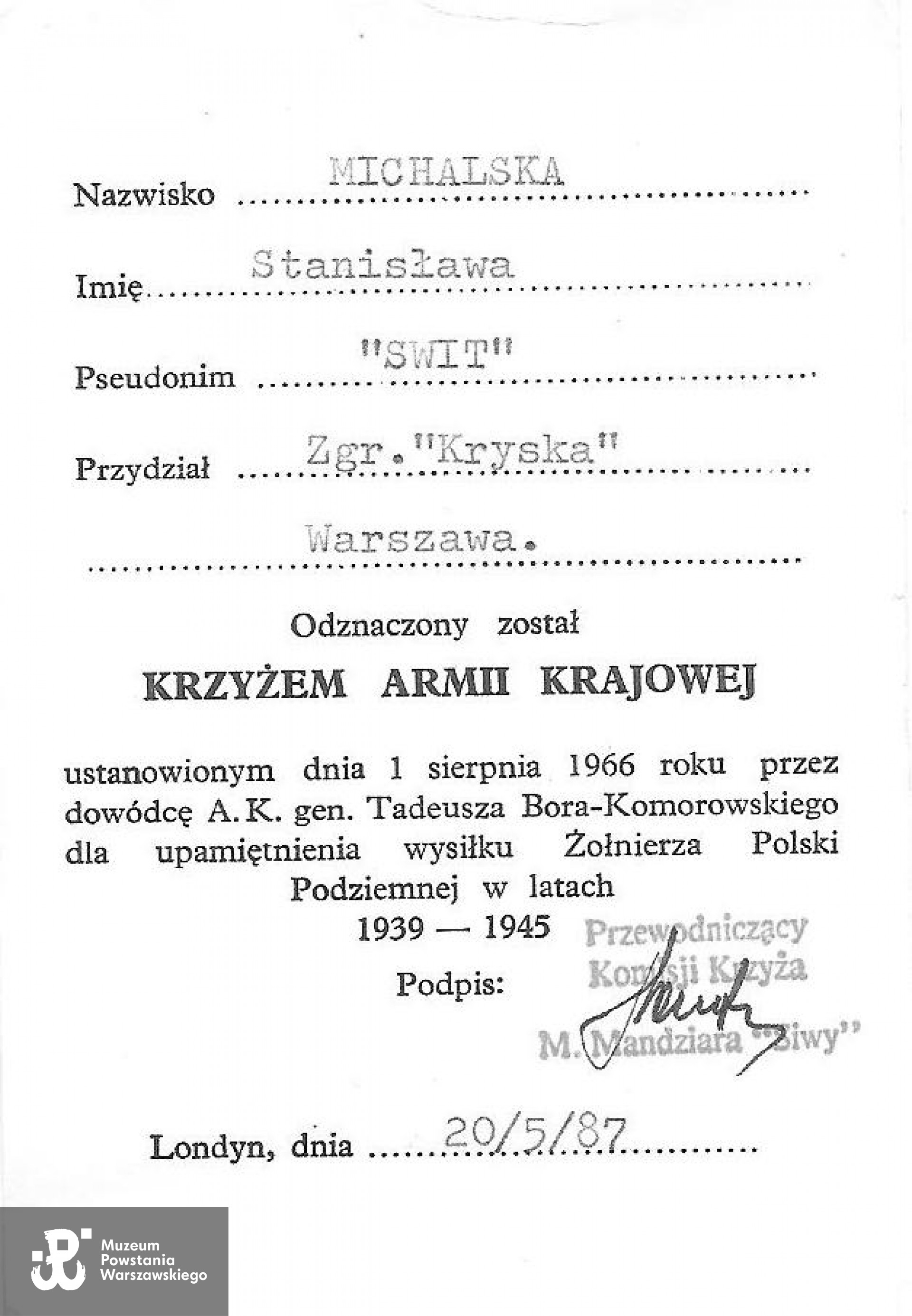 Z archiwum rodzinnego córki, p. Jolanty Gwardeckiej