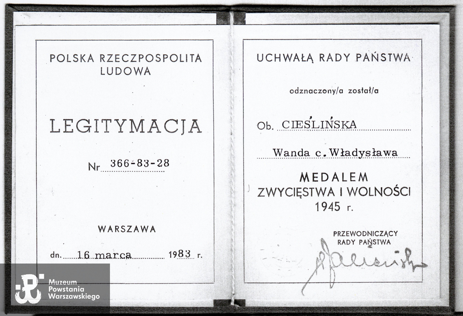 Ze zbiorów  p. Wandy Cieślińskiej ps. "Wanda"