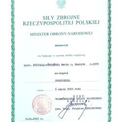 Nominacja na wyższy stopień wojskowy, skan nadesłał p. Paweł Uśpieński 