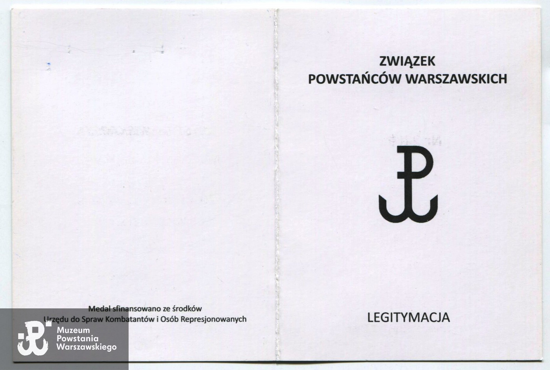Legitymacja ze zbiorów p. Ireny Paśnik z domu Szyperskiej, skan: materiały do Słownika Uczestników PW/Pokój Kombatanta