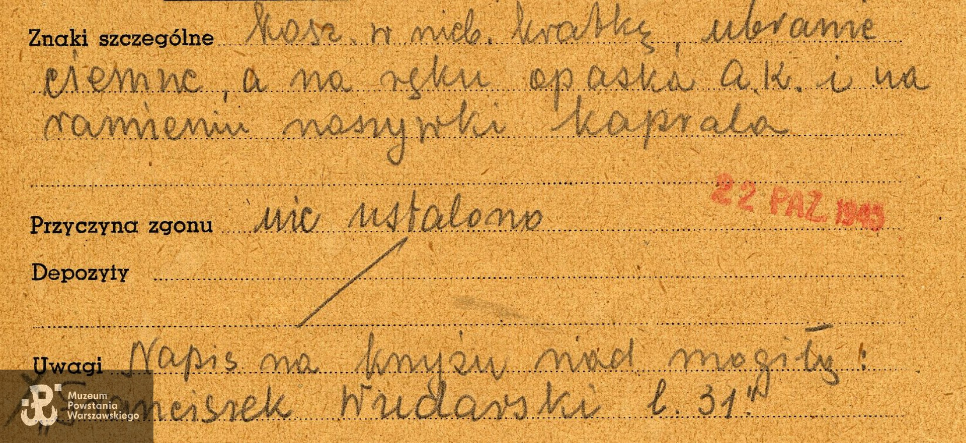 Źródło: PCK-protokół ekshumacyjny