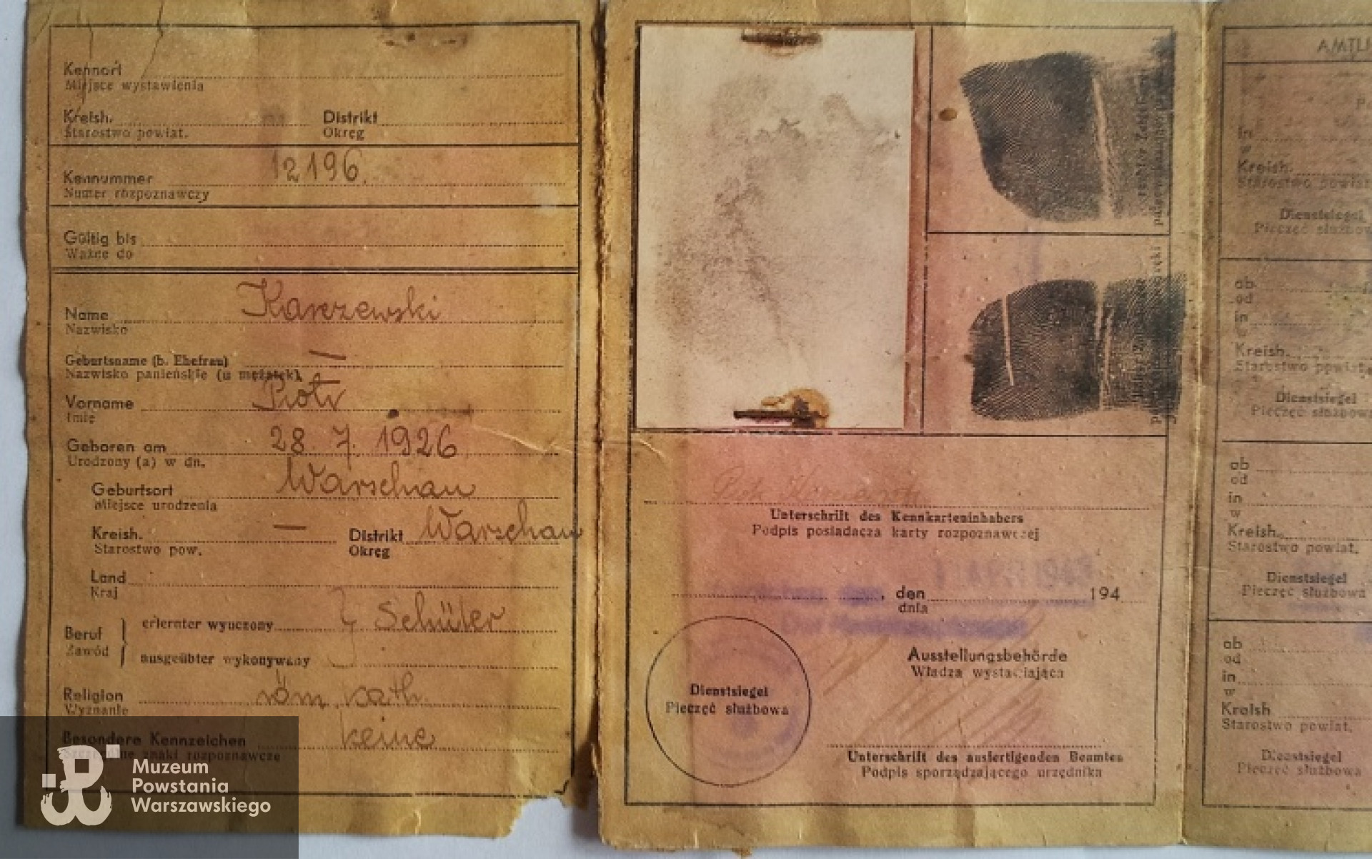 Kenkarta Piotra z pamiątek ekshumacyjnych. Fot. Monika Fila - archiwum rodzinne.