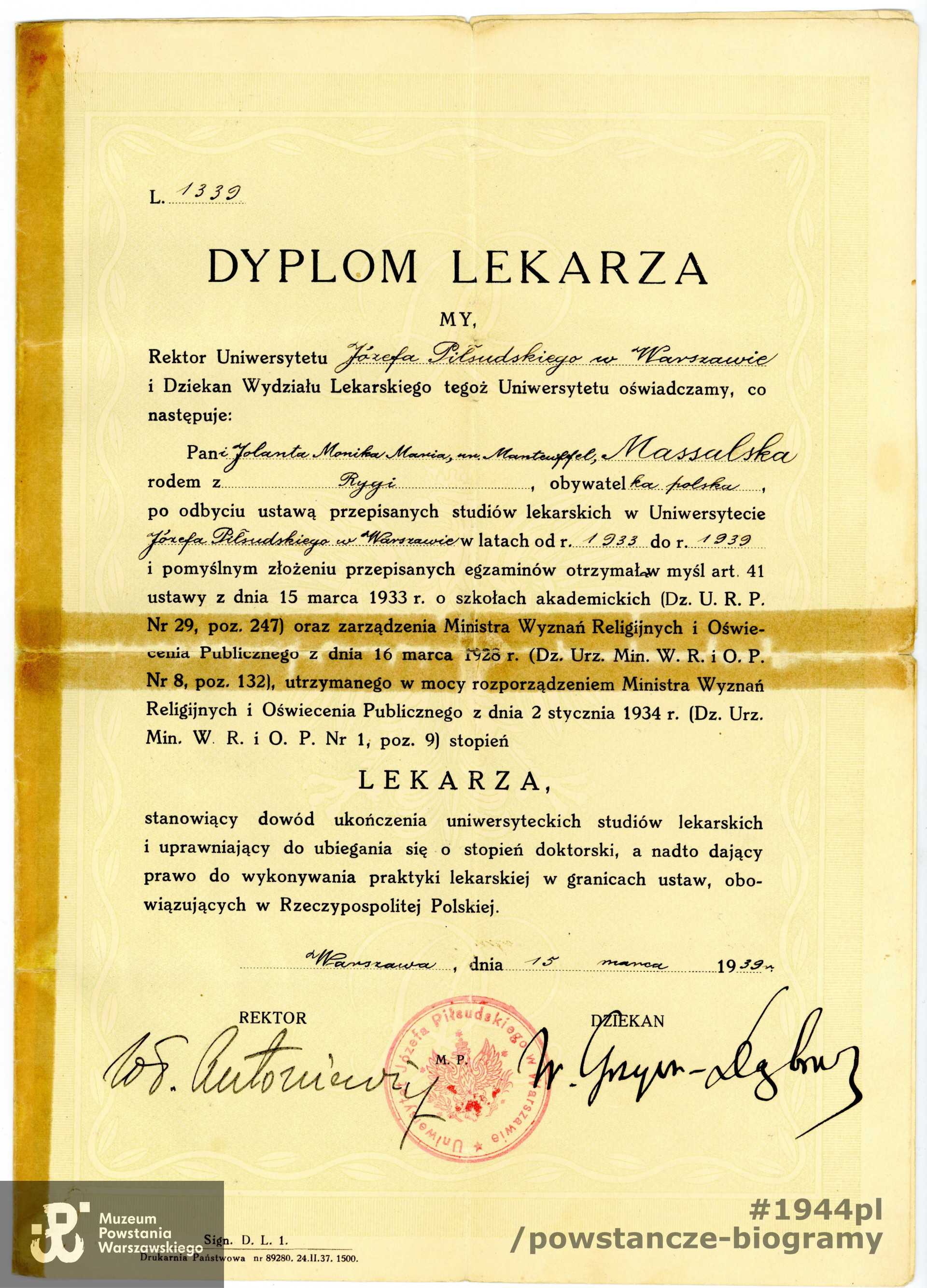 Ze zbiorów rodzinnych córki.