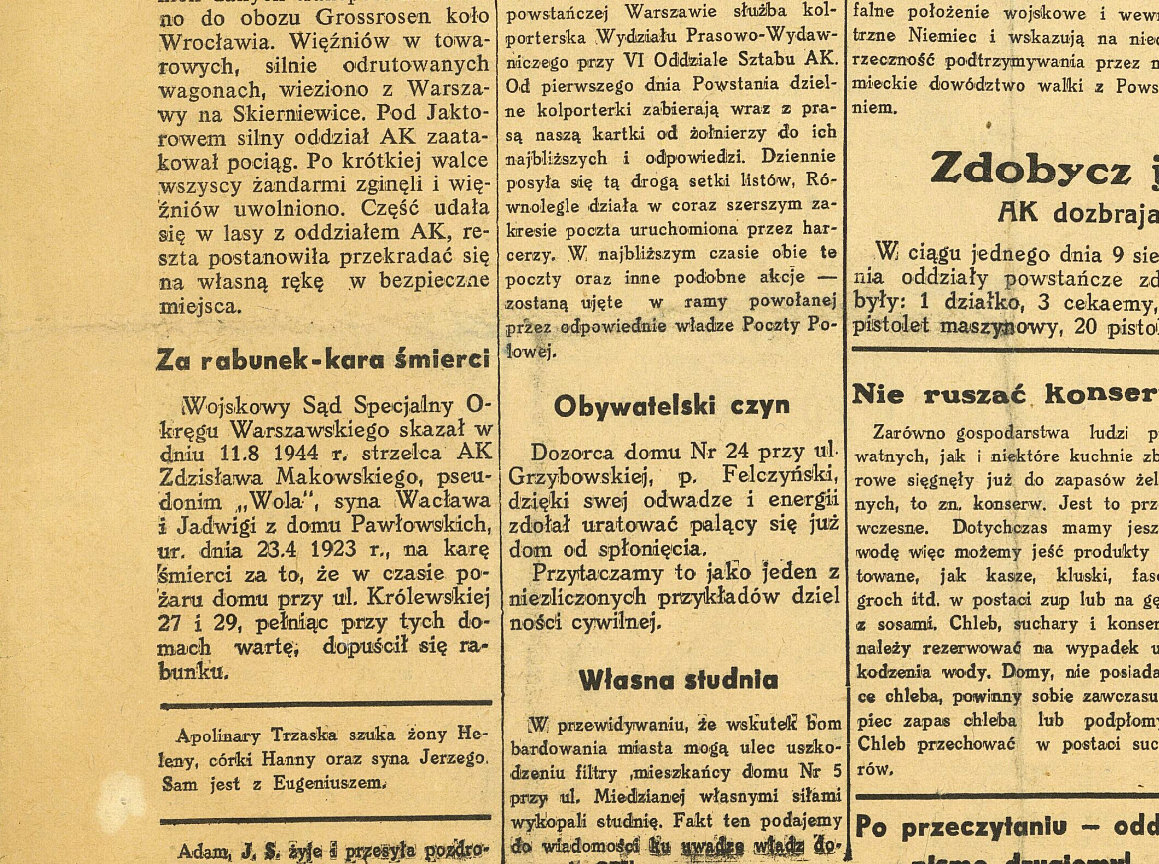 "Biuletyn  Informacyjny" nr 49 (257) z 12.08.1944 r. s. 2