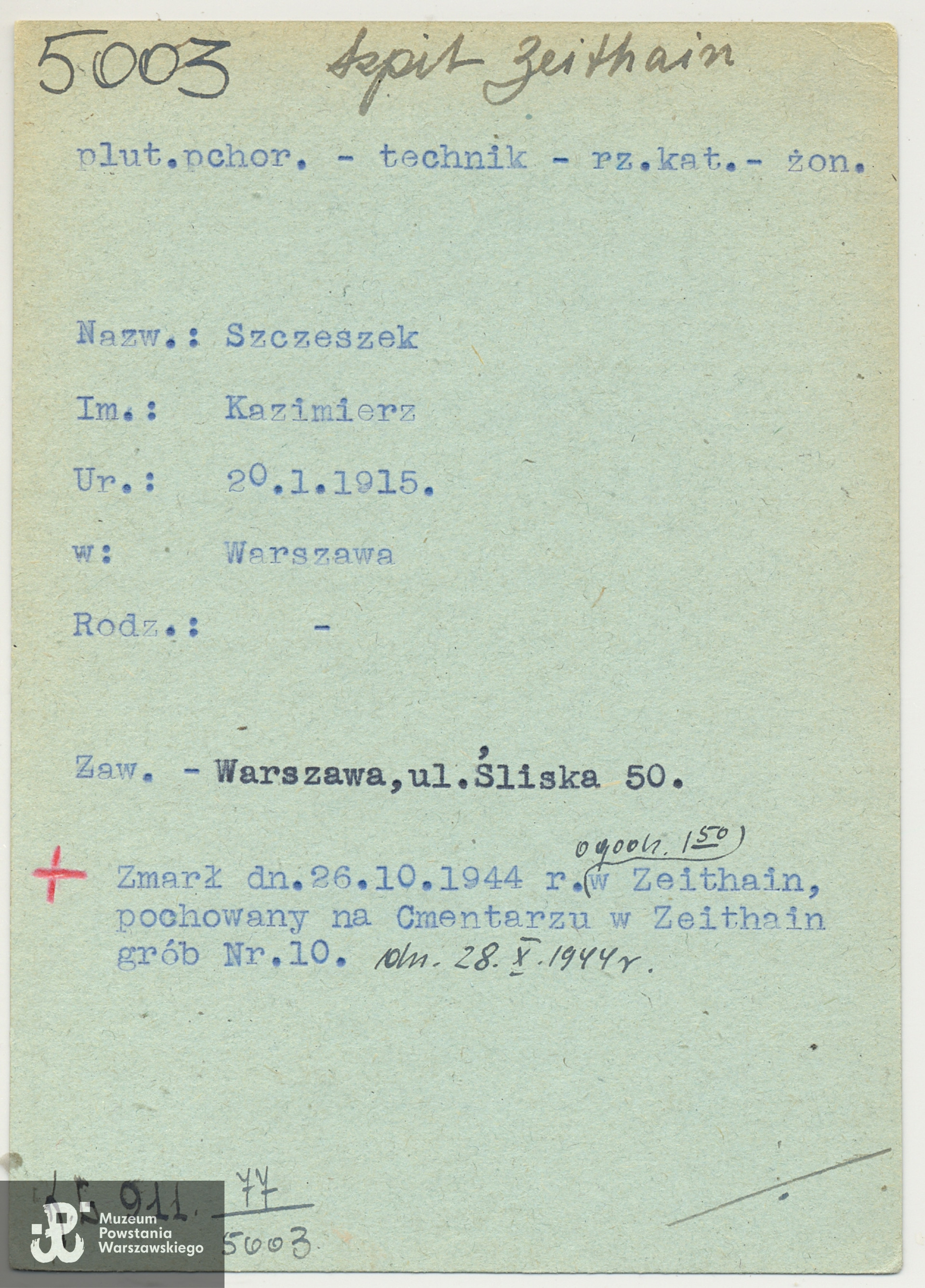 Polski Czerwony Krzyż - kartoteka